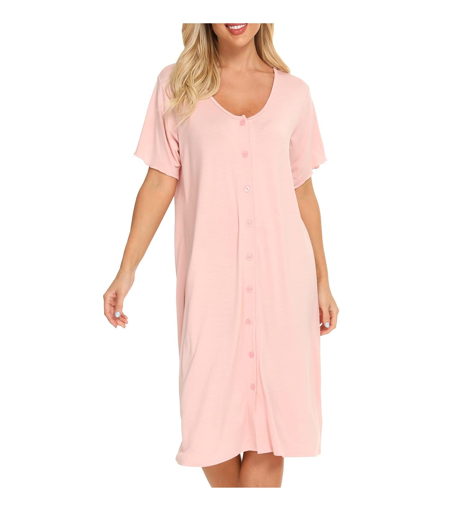Jecarden Women's Maternity Nightgown - Short Sleeve Hospital Childbirth Sleepwear - Buy Online on SooperMarket.com