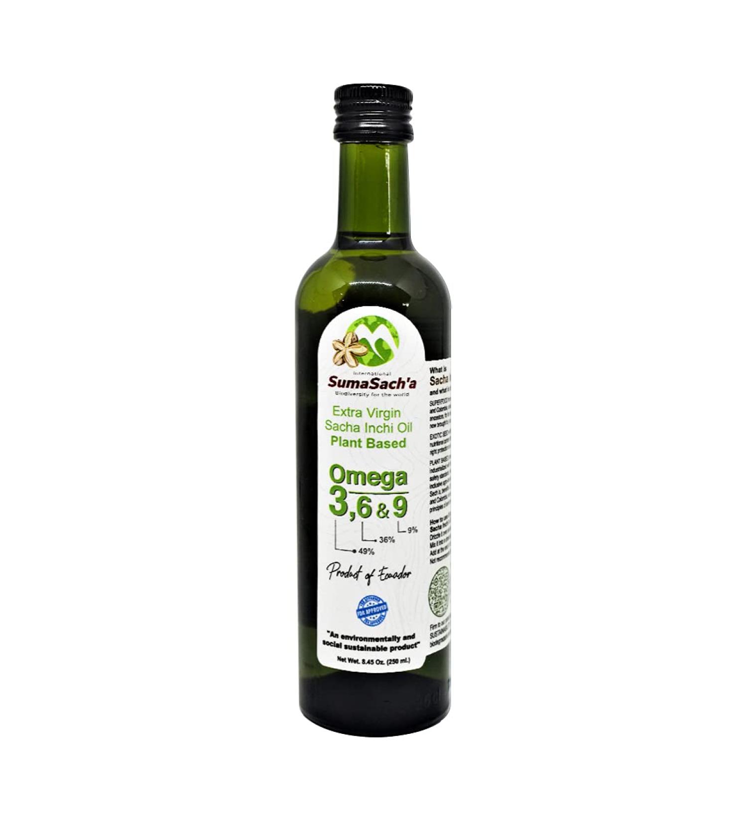Suma Sach'a Extra-virgin Sacha Inchi Oil 8.45 fl oz - Cold-pressed Superfood Oil - Buy Online on SooperMarket.com