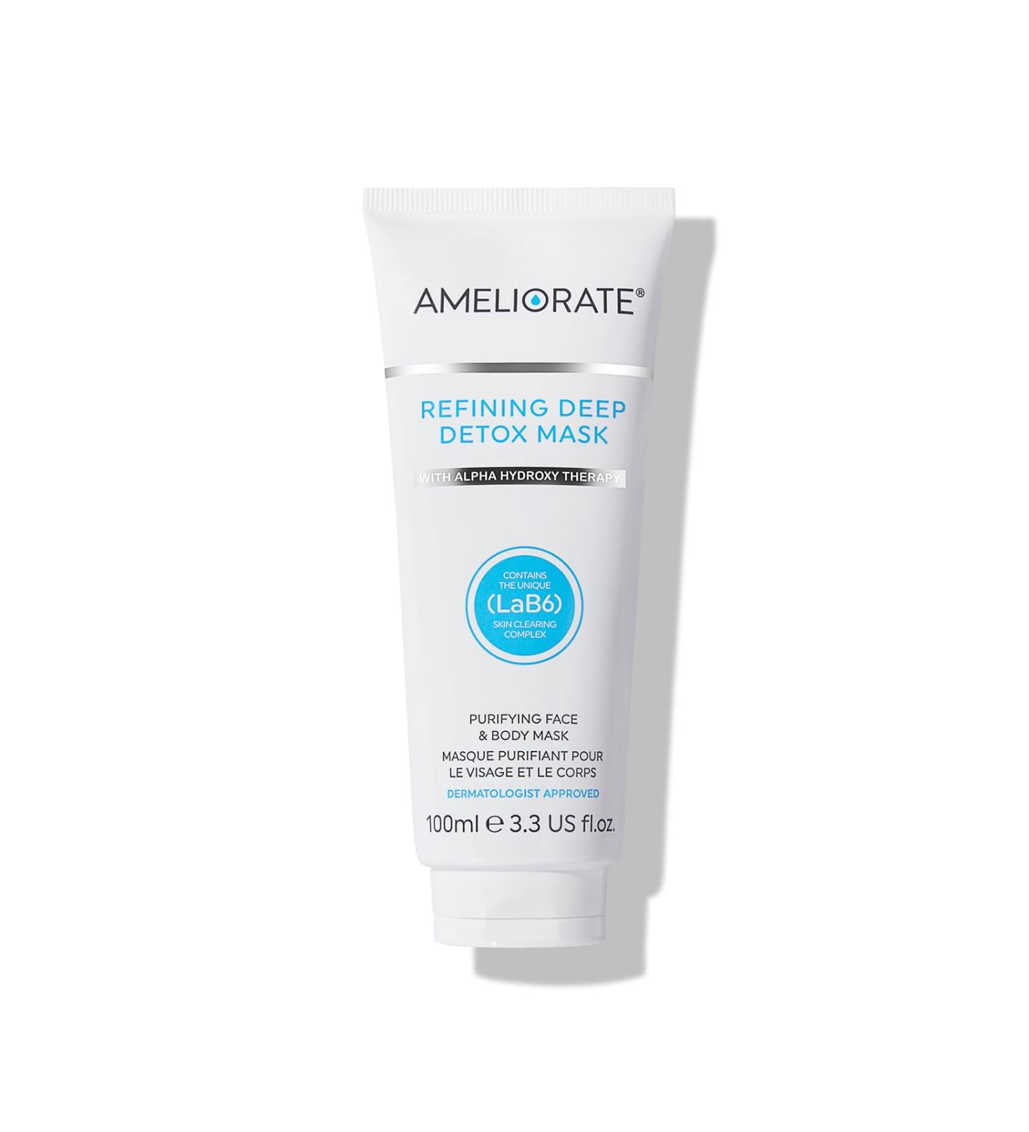 Ameliorate Refining Deep Detox Mask 100ml | Lab6 Lactic Acid AHAs | Dermatologically tested