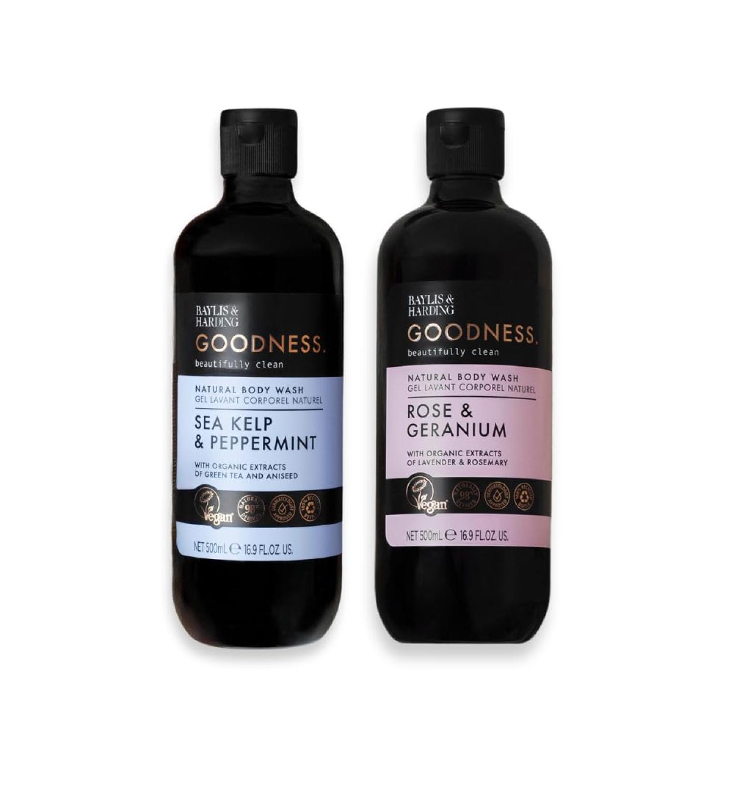 Buy Baylis & Harding Goodness Body Wash - Rose & Kelp Scent | 98% Naturally Derived Vegan & Dermatologist Approved - International Shipping Available - Buy Online on SooperMarket.com