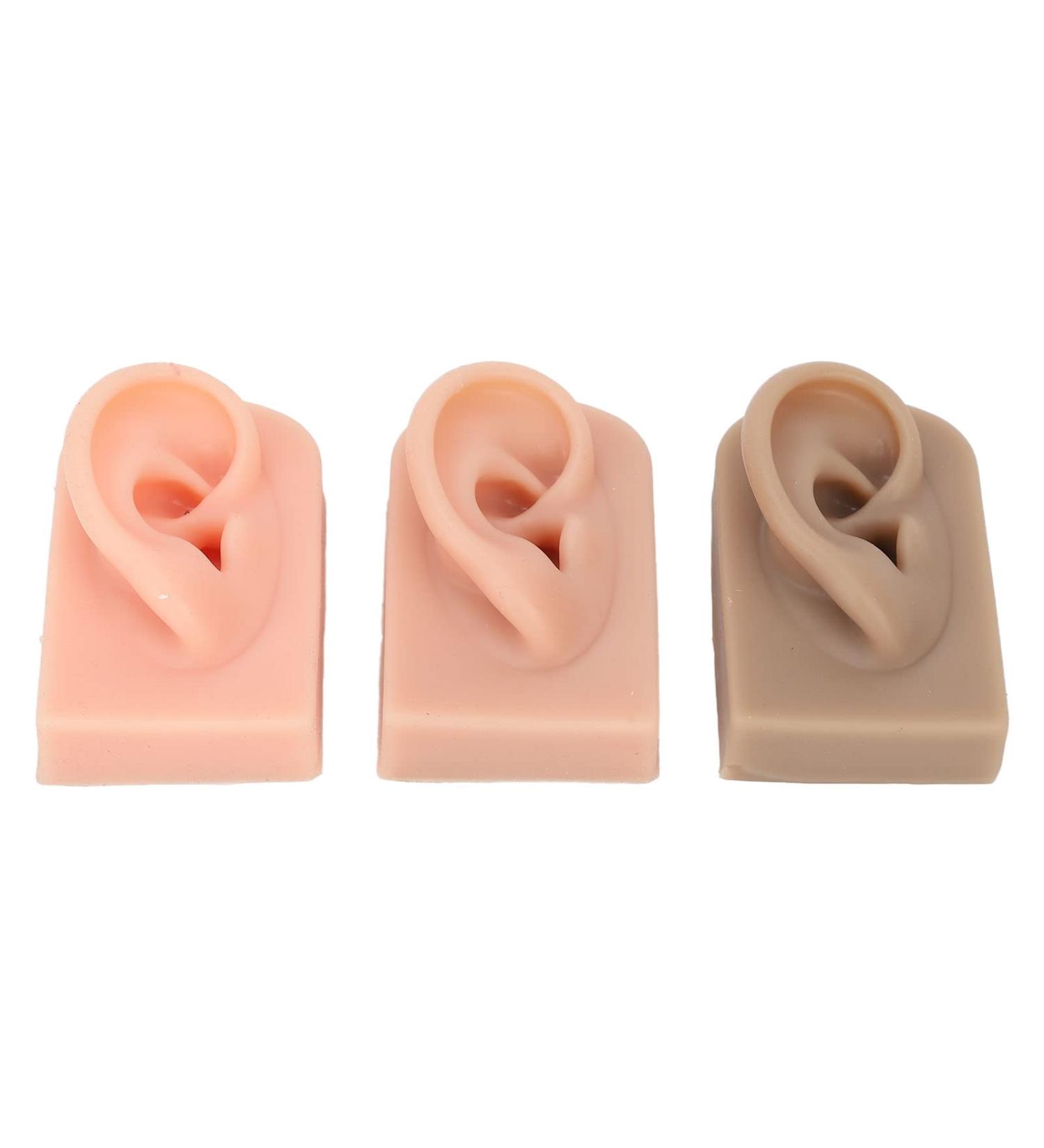 ZJchao 3Pcs Silicone Ear Model - 3 Colors Soft & Flexible Right Ear Simulation Display Props - Buy Online on SooperMarket.com