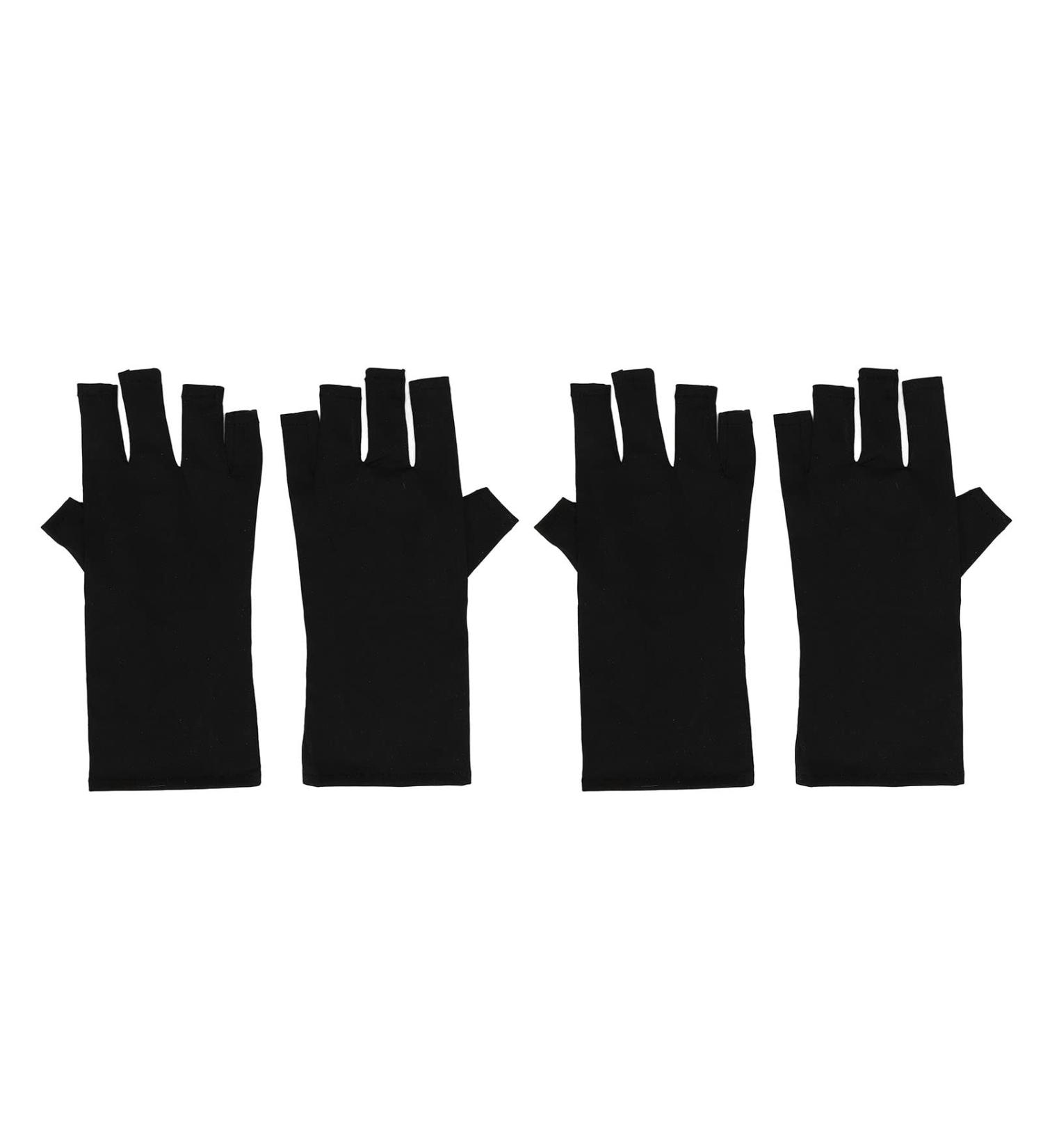 Fingerless UV Protection Manicure Gloves 2 Pairs UV Gloves Excellent Elasticity Art UV Blocking Gloves for Nail Gel Dryer Professional Fingerless Gloves for Protecting Hands from UV Nail Lamp Black - Buy Online on SooperMarket.com