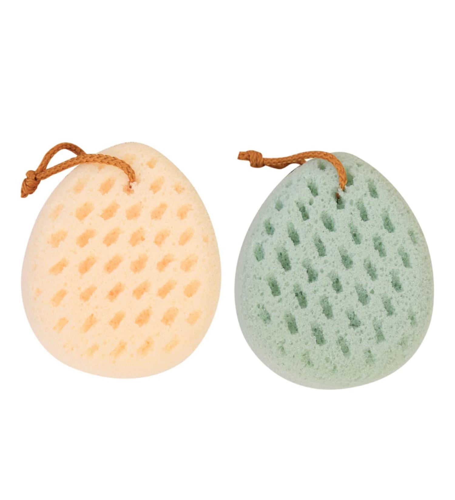 Beavorty 2pcs Face & Body Sponge Bath Scrubber Set - Exfoliating Loofah Shower Brush and Towel - Buy Online on SooperMarket.com