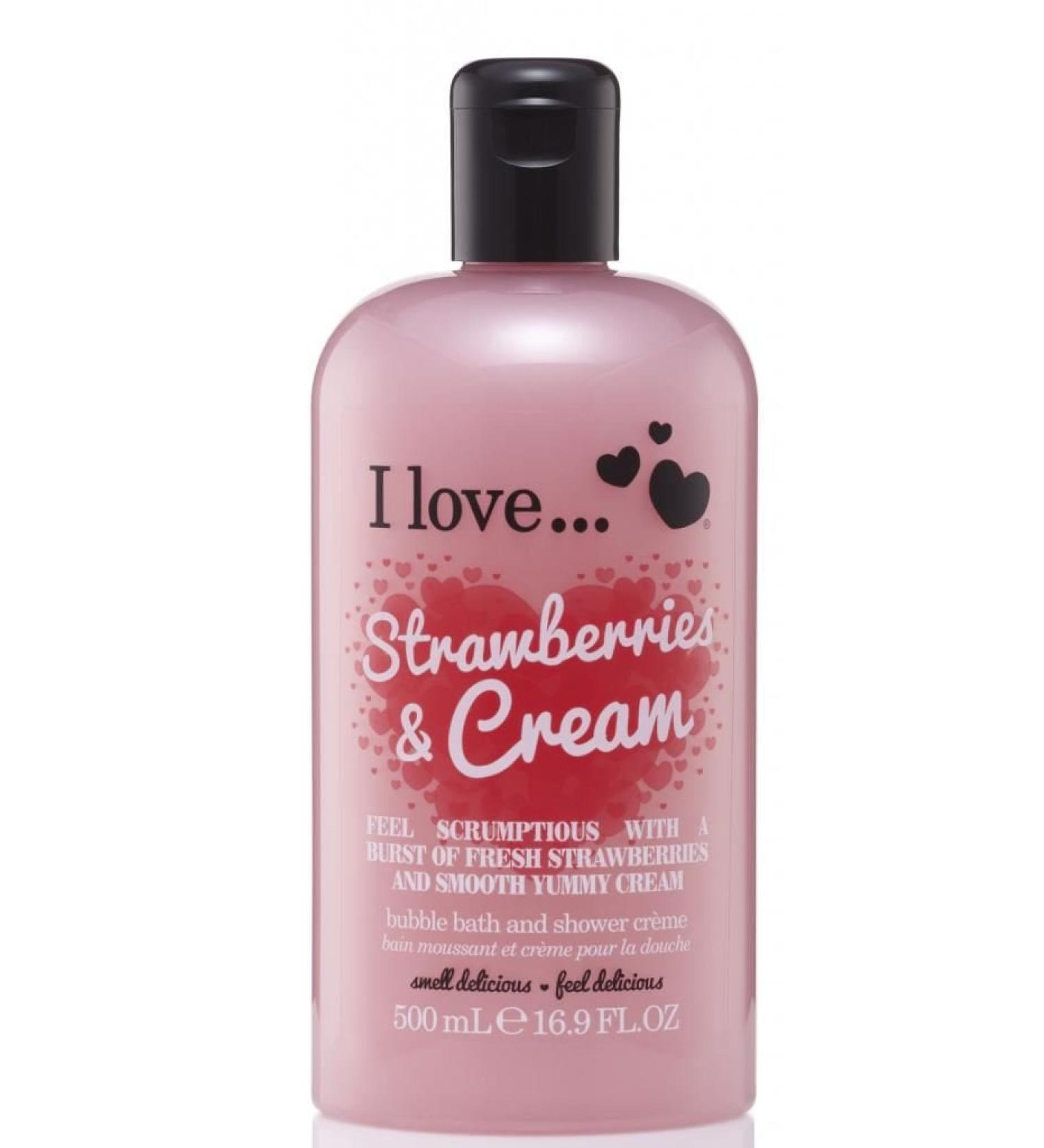 I Love... Strawberries & Cream Bubble Bath And Shower Creme 500ml