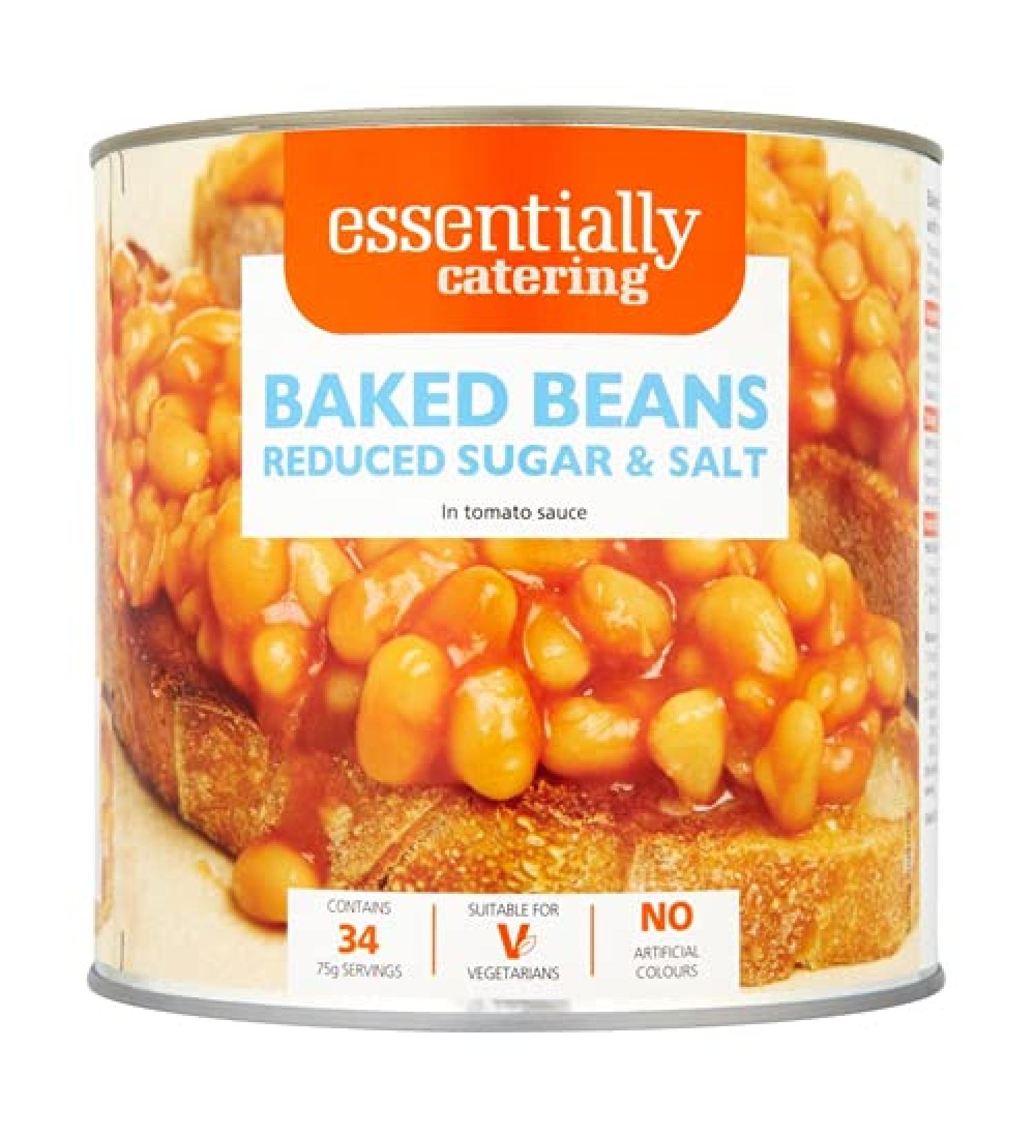Essentially Catering Baked Beans Reduced Sugar and Salt in Tomato Sauce 2.62 kg