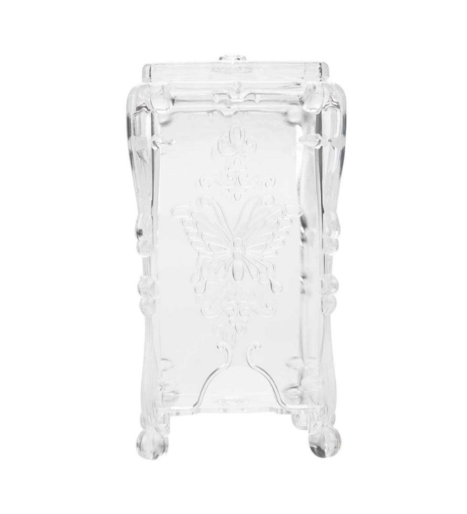 Cosmetic Makeup Cotton Pads Organizer & Nail Art Storage Box | Transparent Cotton Wipe Holder - Buy Online on SooperMarket.com