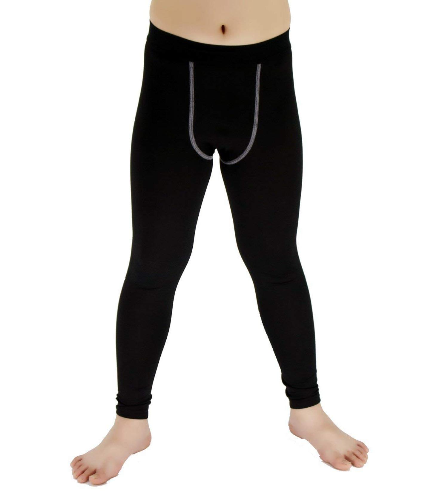Lanbaosi Youth Boys Compression Leggings - Black Athletic Pants for Football & Workouts - Buy Online on SooperMarket.com