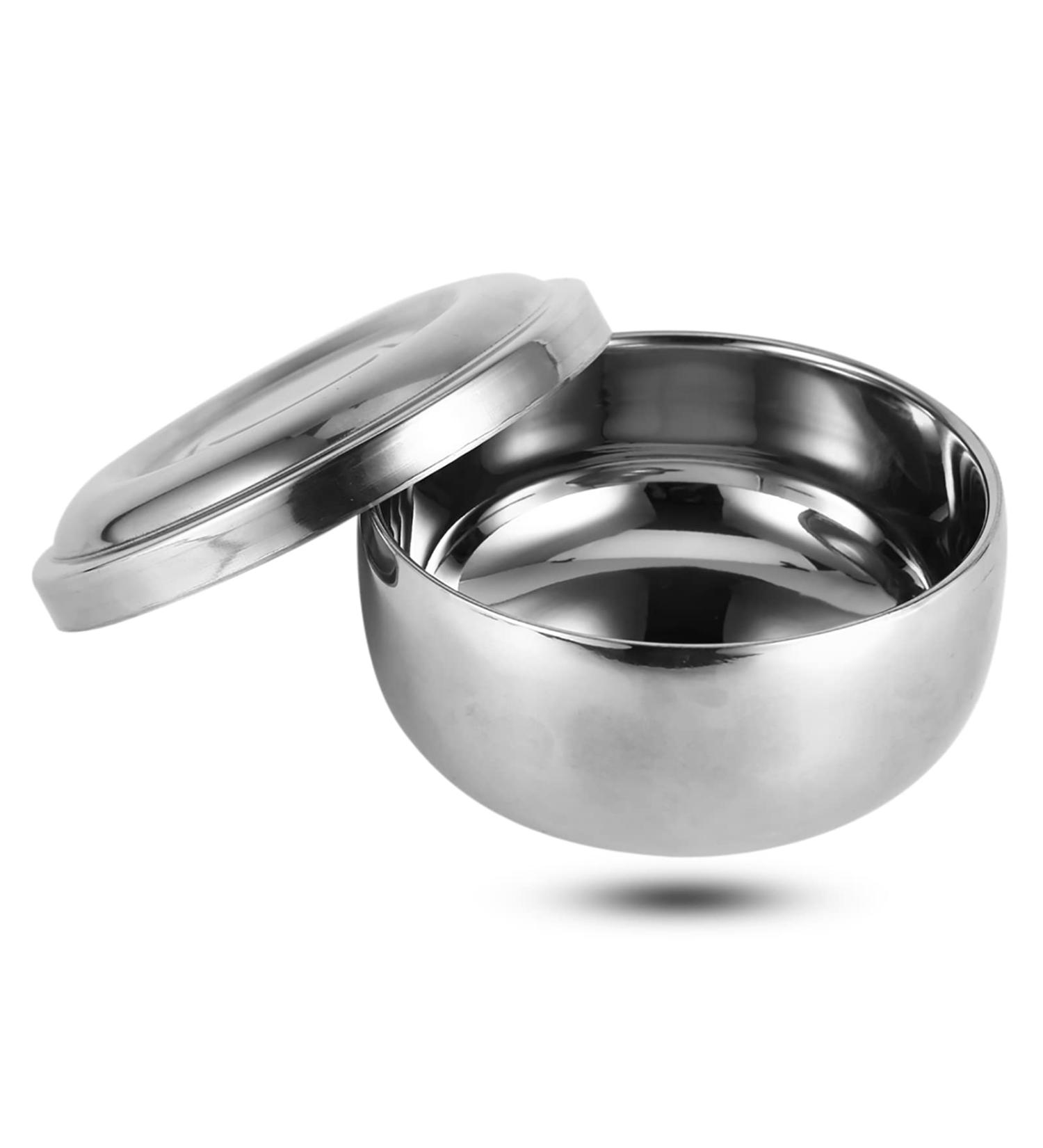 Natudeco Men's Wet Shave Soap Shell | Silver Metal Shaving Shell with Lid | Perfect for Soap Cream & Foam Shaving - Buy Online on SooperMarket.com