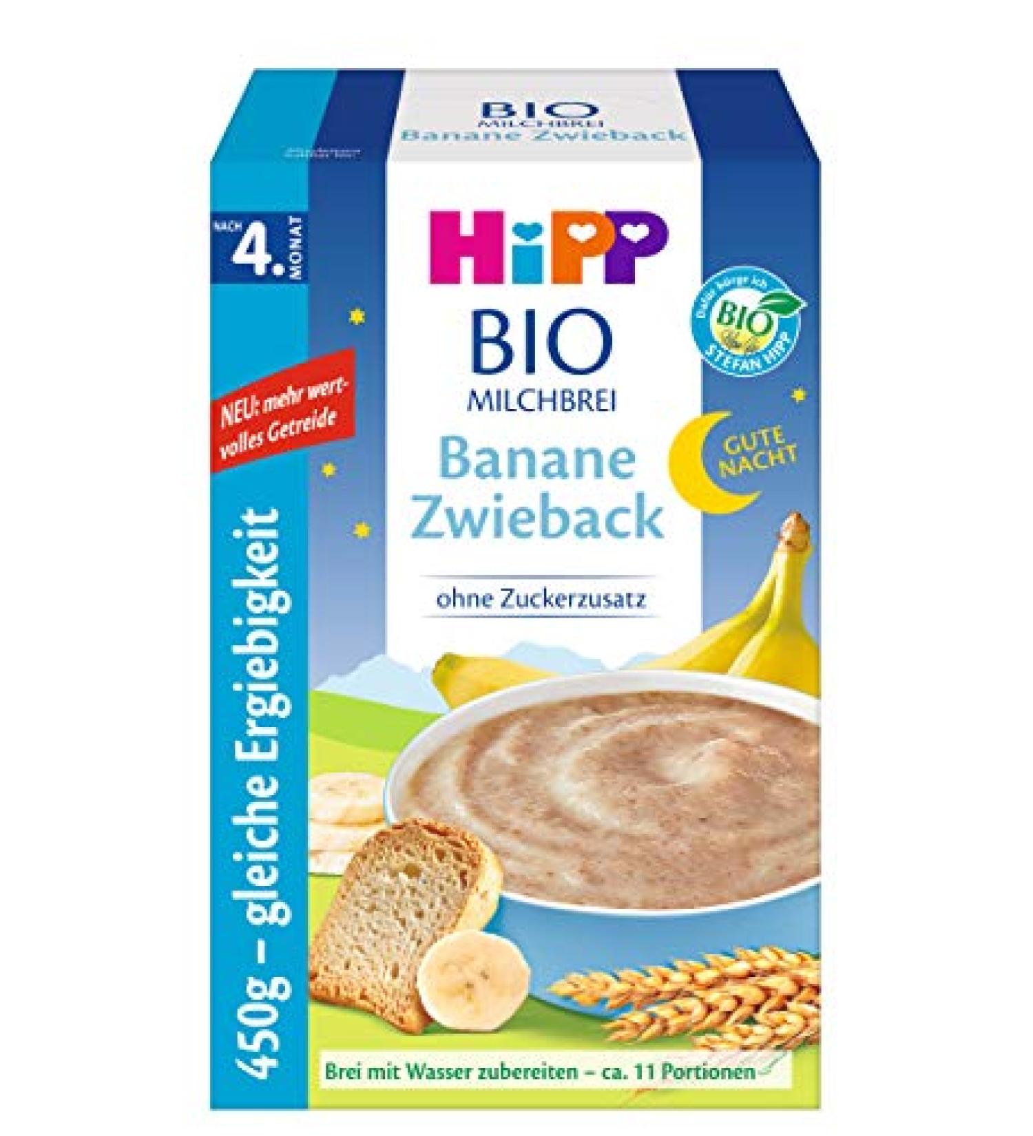 HiPP organic milk porridge good night porridge banana rusk after the 4th month DE- KO-037 VE 450g