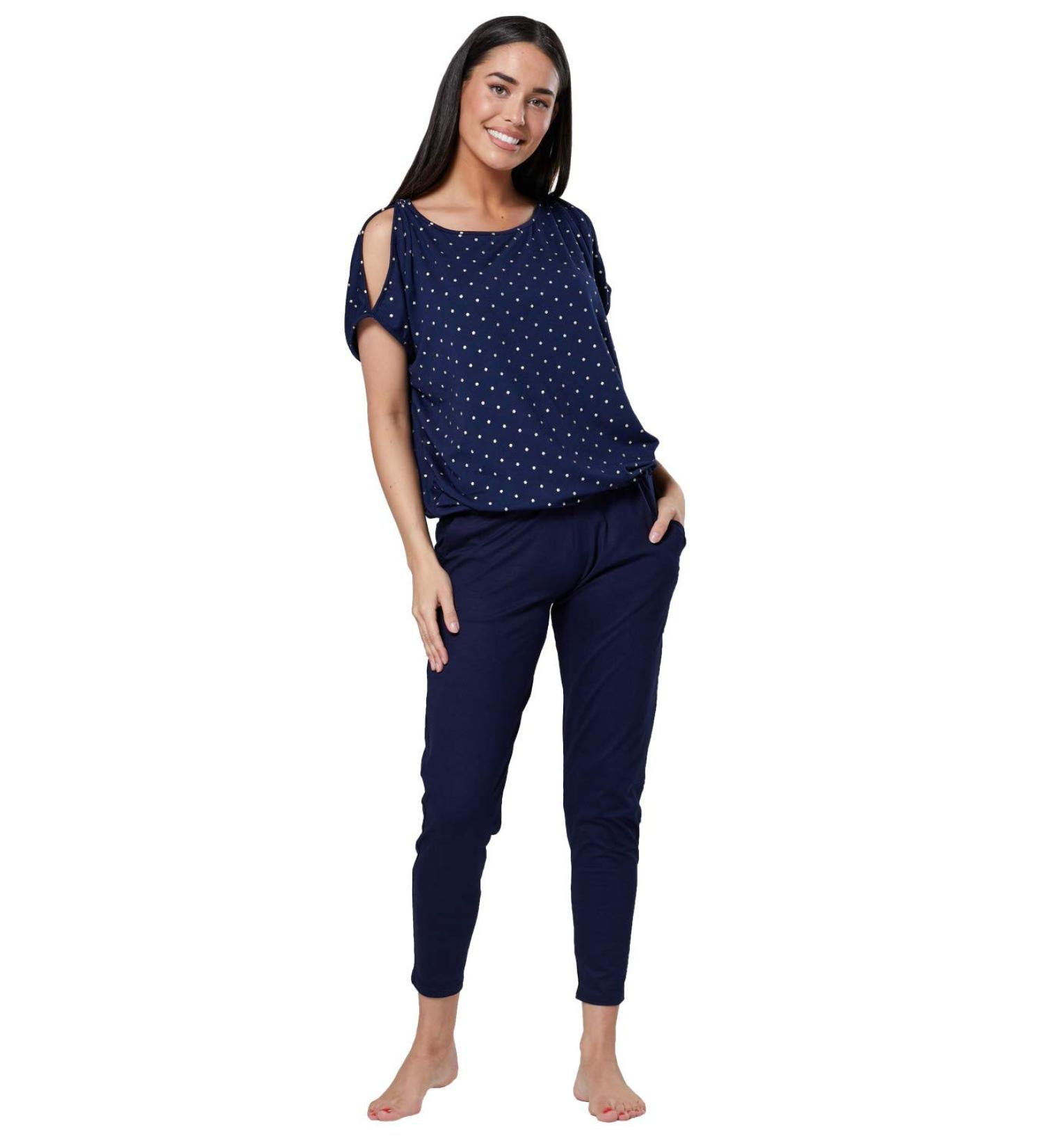 HAPPY MAMA Maternity Breastfeeding Lounge Set 1024p 10 Navy With Stars - Buy Online on SooperMarket.com