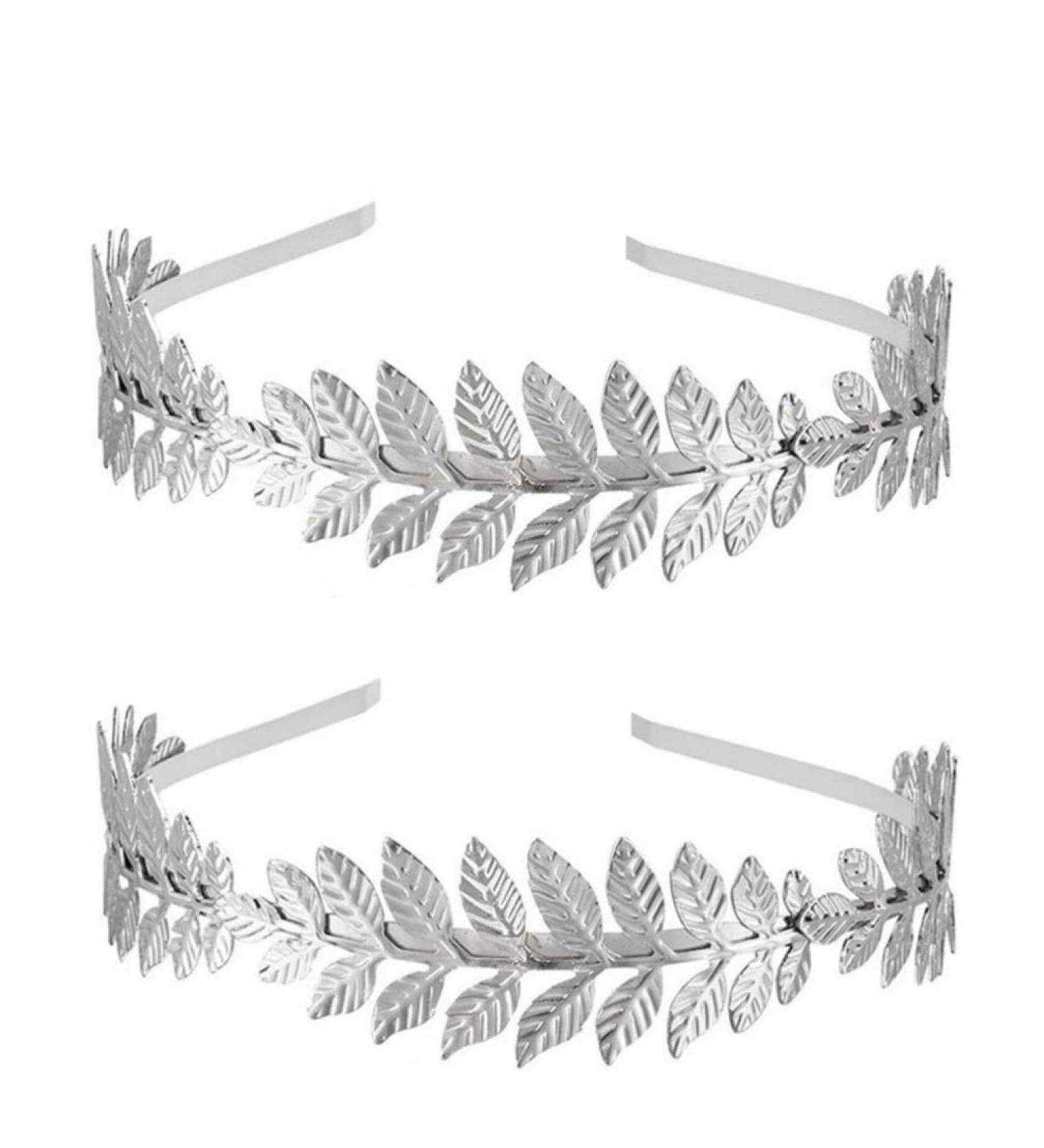 Goddess Hair Ripe: 2 Pcs Gold & Silver Leaf Headbands | Wedding Tiara & Bridal Hair Crown | Perfect for Parties & Events - Buy Online on SooperMarket.com