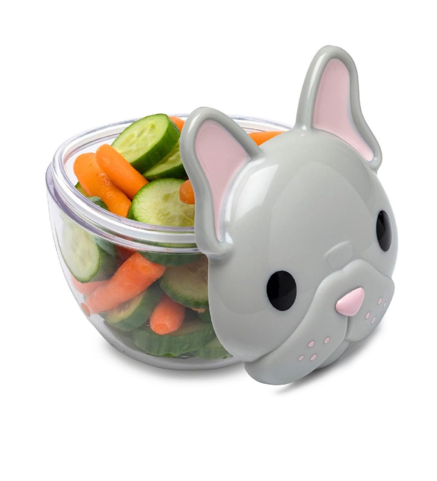 Melii 10200 French Bulldog Snack Storage Container - Grey Plastic Pet Food Storage for Dogs | Best International Shipping - Buy Online on SooperMarket.com