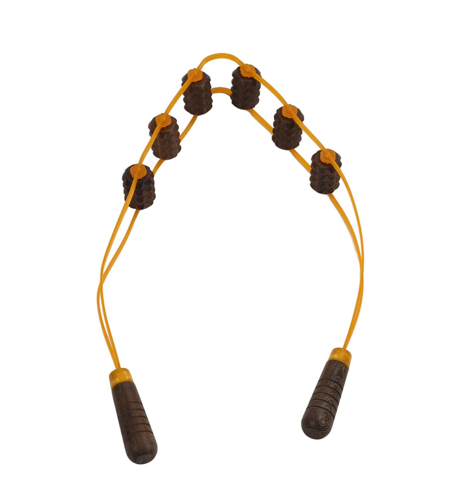 Wooden Back Massage Device - Meridian Therapy Band for Lymphatic Drainage & Muscle Regeneration | Neck Leg & Back Relief - Buy Online on SooperMarket.com