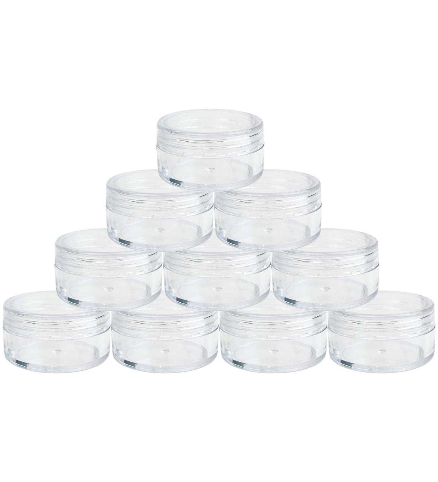 Beauticom 10G/10ML Clear Jars (10 Pack) - BPA Free Makeup Lotion Cream & Eyeshadow Containers with Screw Cap Lids - International Shipping Available - Buy Online on SooperMarket.com