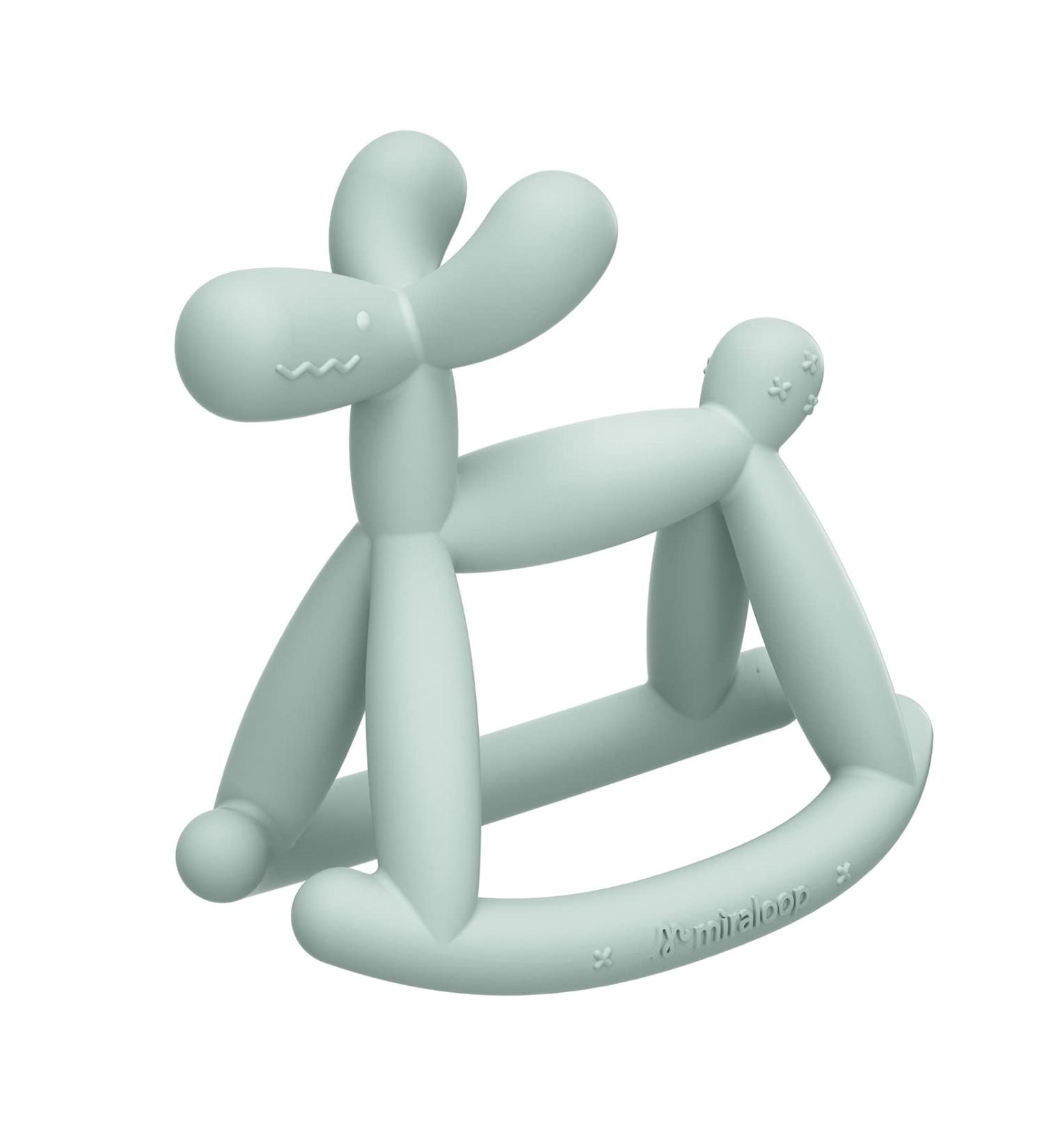 Miraloop Teething Toy for Baby 0-18 Months - Jellydog Rocking Teether, Food Grade Silicone, Choke-Proof & Odorless - Mint Green - Buy Online on SooperMarket.com