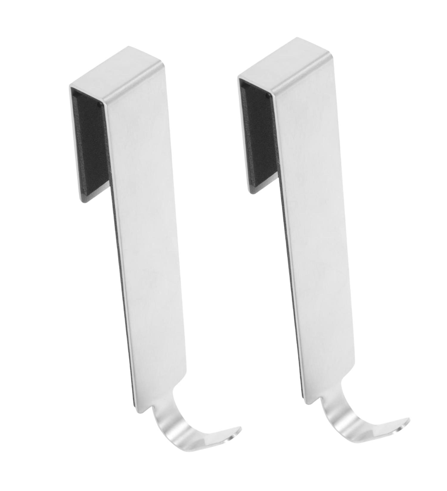 STOBAZA 2pcs Metal Coat Hanger Over The Door Hanger Towel Hanger Bathroom Shower Door Bathroom Door No Nails 17x3cm Silver - Buy Online on SooperMarket.com