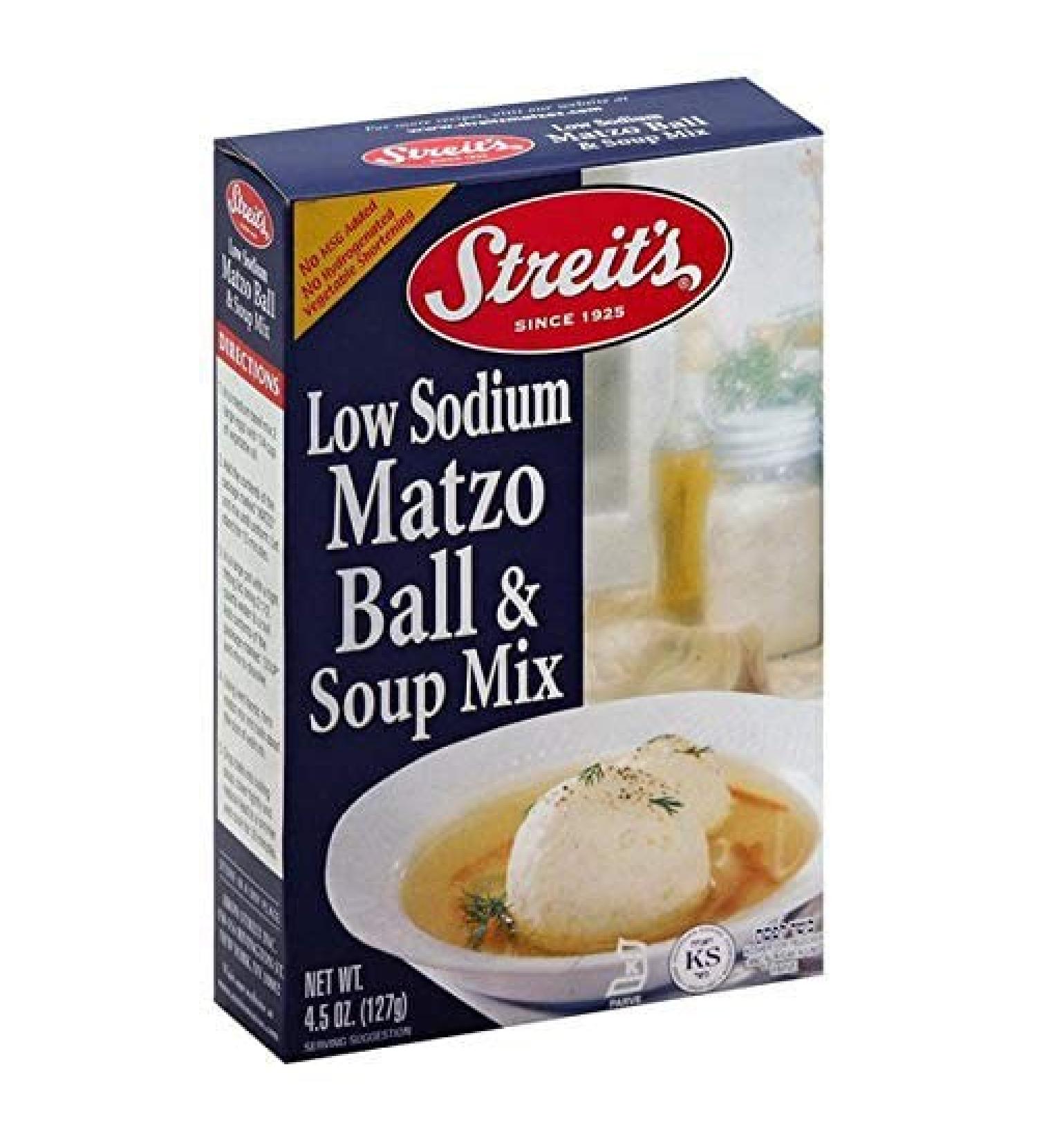 Streit's Low Sodium Matzo Ball and Soup Mix Kosher Certified 4.5 Oz (3-Pack)