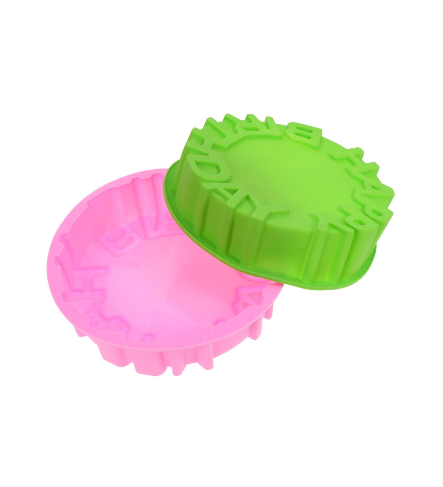 Alipis 2pcs Happy Birthday Baking Pan Silicone Molds Jelly Pudding Silicone Mold Baking Tool Pastry Cake 19X19CM Assorted Color - Buy Online on SooperMarket.com