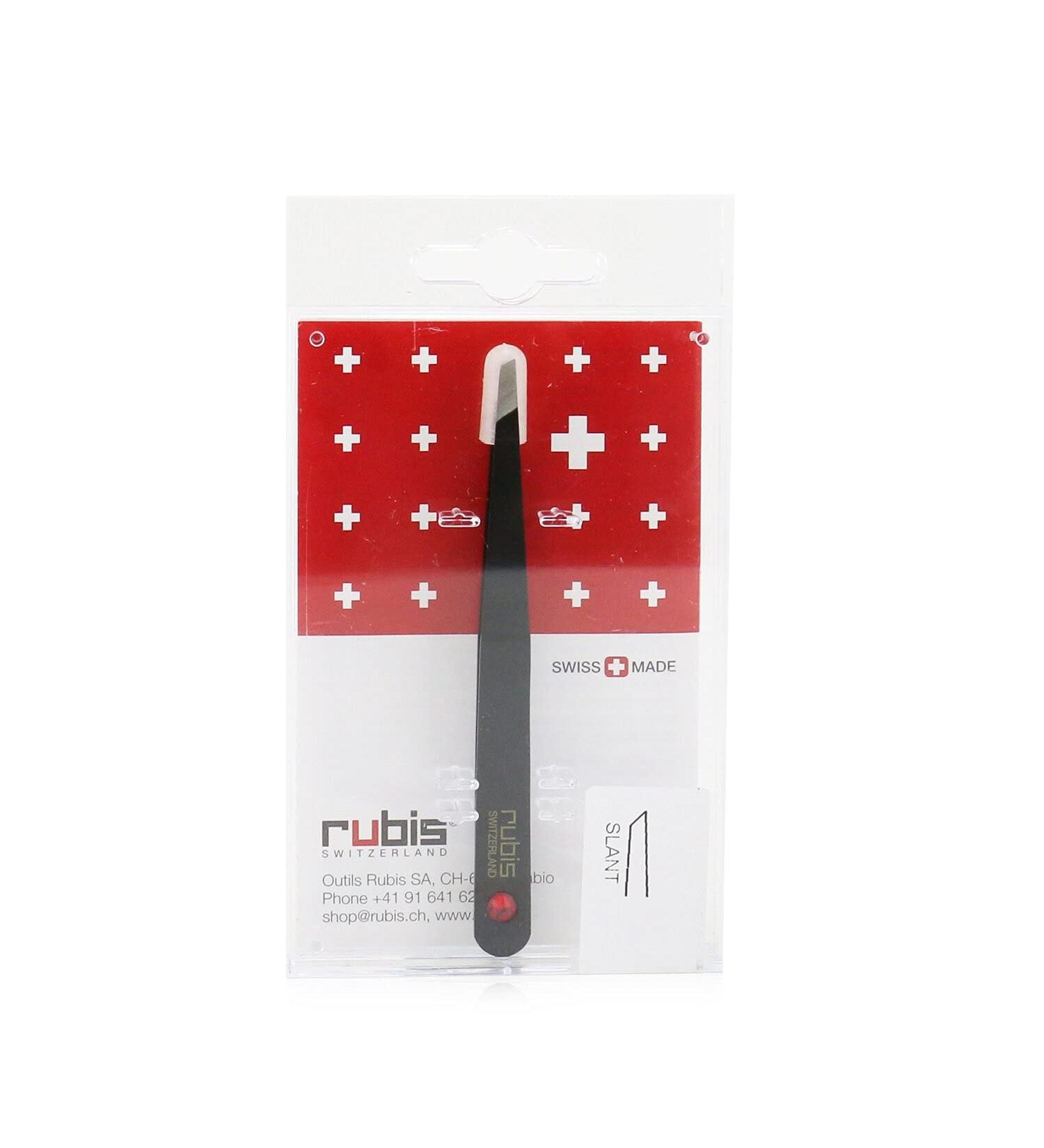 Buy NEW! Rubis Slanted Tweezers with Swarovski Black Ruby Perfect Precision for Eyebrows & Beauty | International Shipping Available - Buy Online on SooperMarket.com