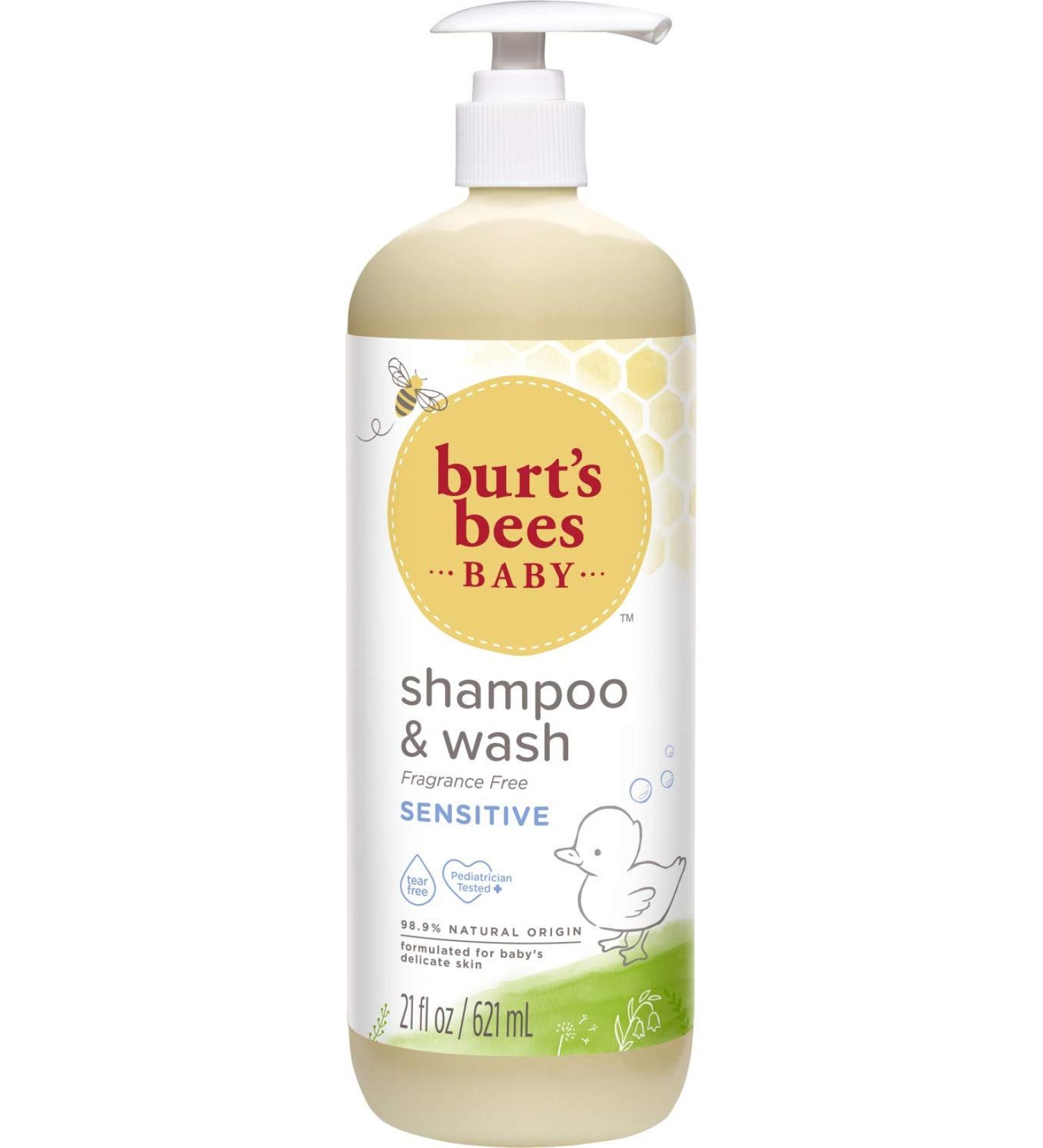 Burt's Bees Baby Shampoo & Wash - Fragrance & Tear Free - 21oz, Unscented & All Natural | Sensitive Body Care - Buy Online on SooperMarket.com