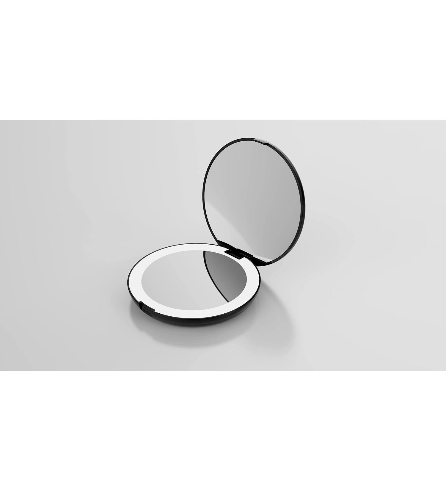 Hontry LED Lighted Travel Makeup Mirror 1x/5x Magnification - Portable 5 Inch Compact Pocket Mirror with 16 Daylight LEDs - Buy Online on SooperMarket.com