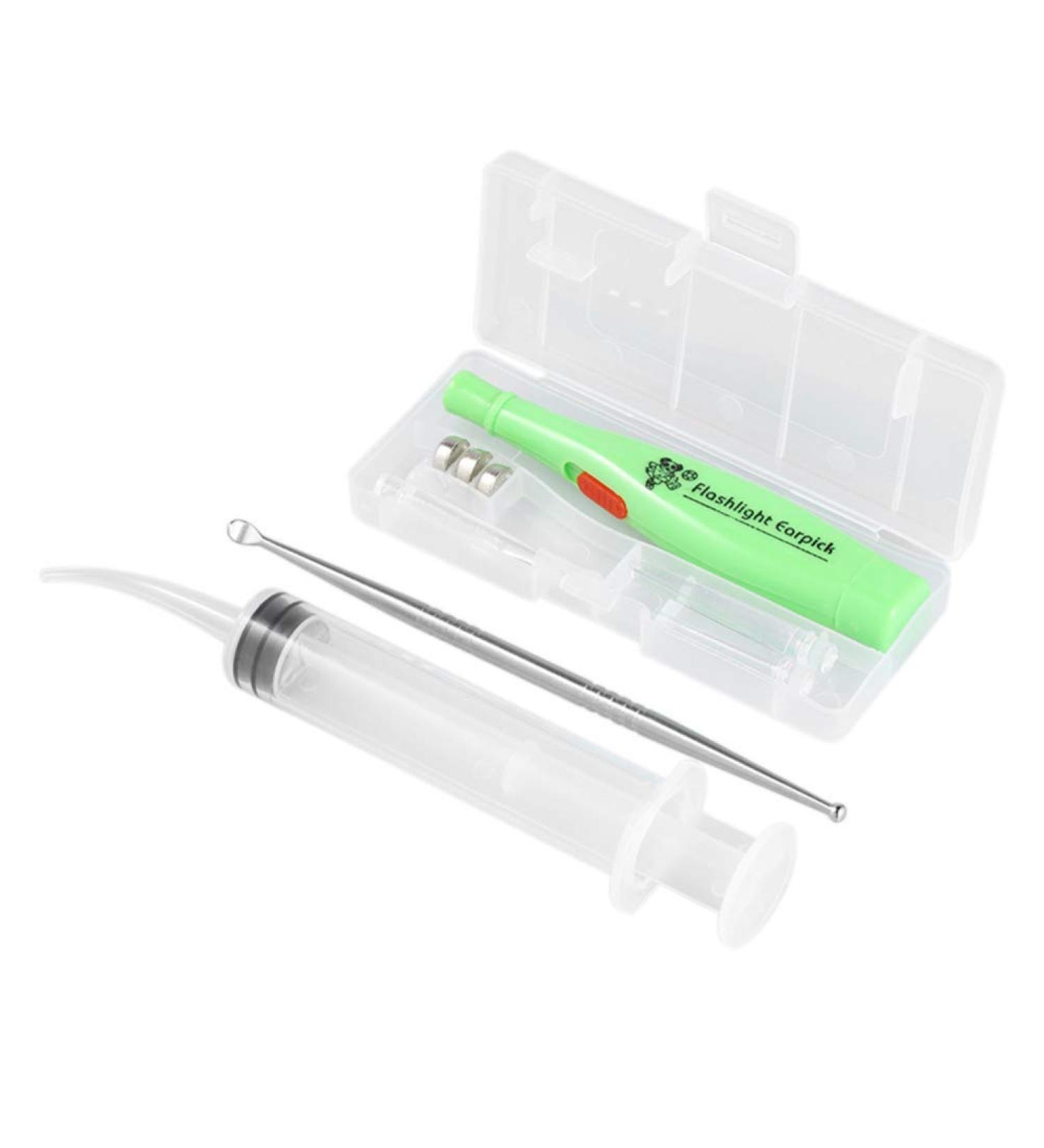 Stainless Steel Ear Wax Removal Tool with LED Light - Adult Ear Cleaner Kit (Random Color) - Buy Online on SooperMarket.com