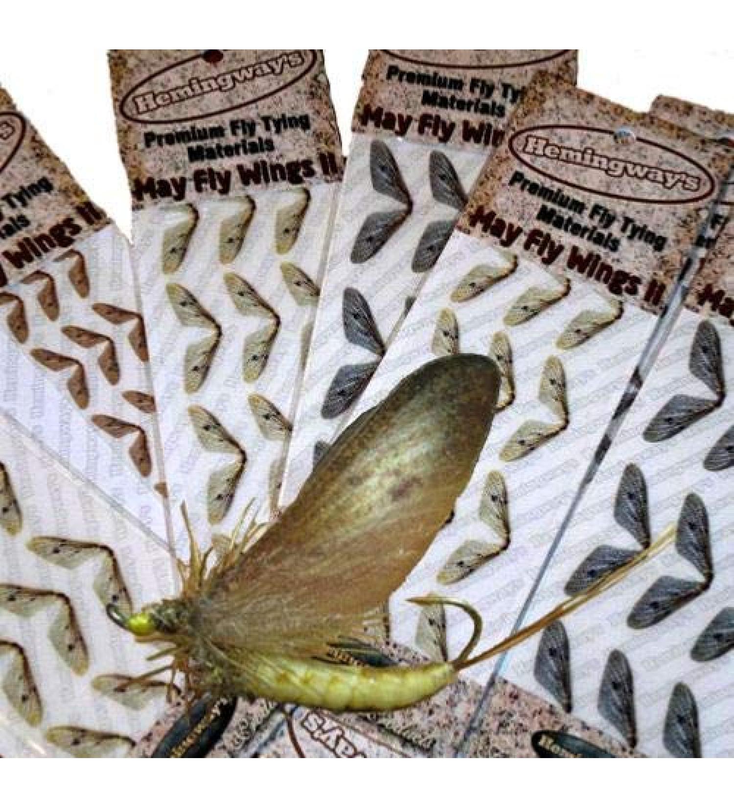 Hemingway's Realistic May Fly Wings Set - Gray | High-Quality Fly Tying Materials - Buy Online on SooperMarket.com