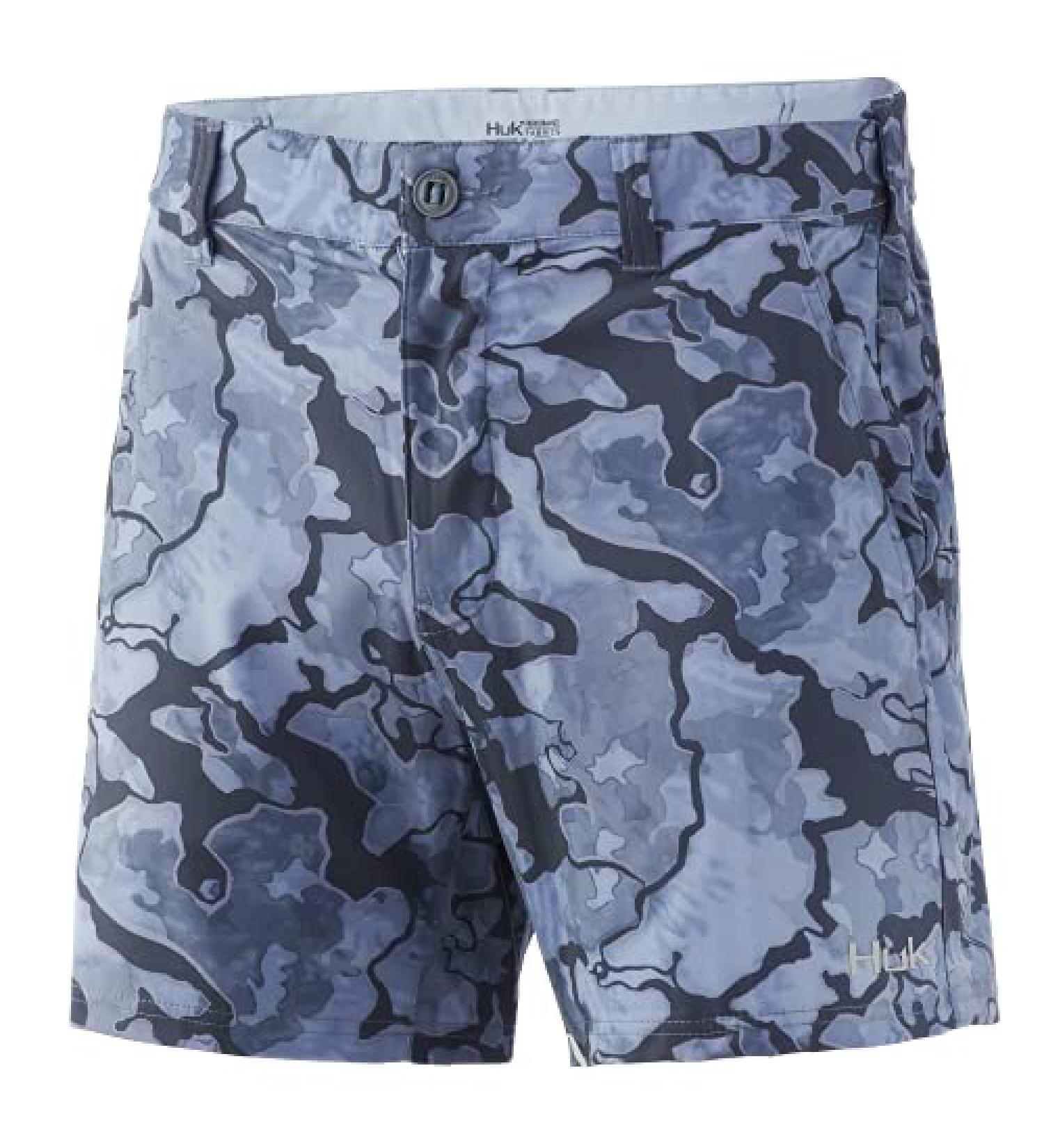 HUK Men's Lowcountry 6" Performance Fishing Shorts Current Erie X-Large