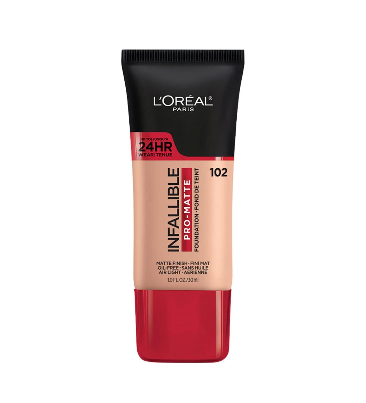 L'Oreal Infallible Pro-Matte Foundation 102 Shell Beige - Long-Lasting & Shine Control - Buy Online on SooperMarket.com