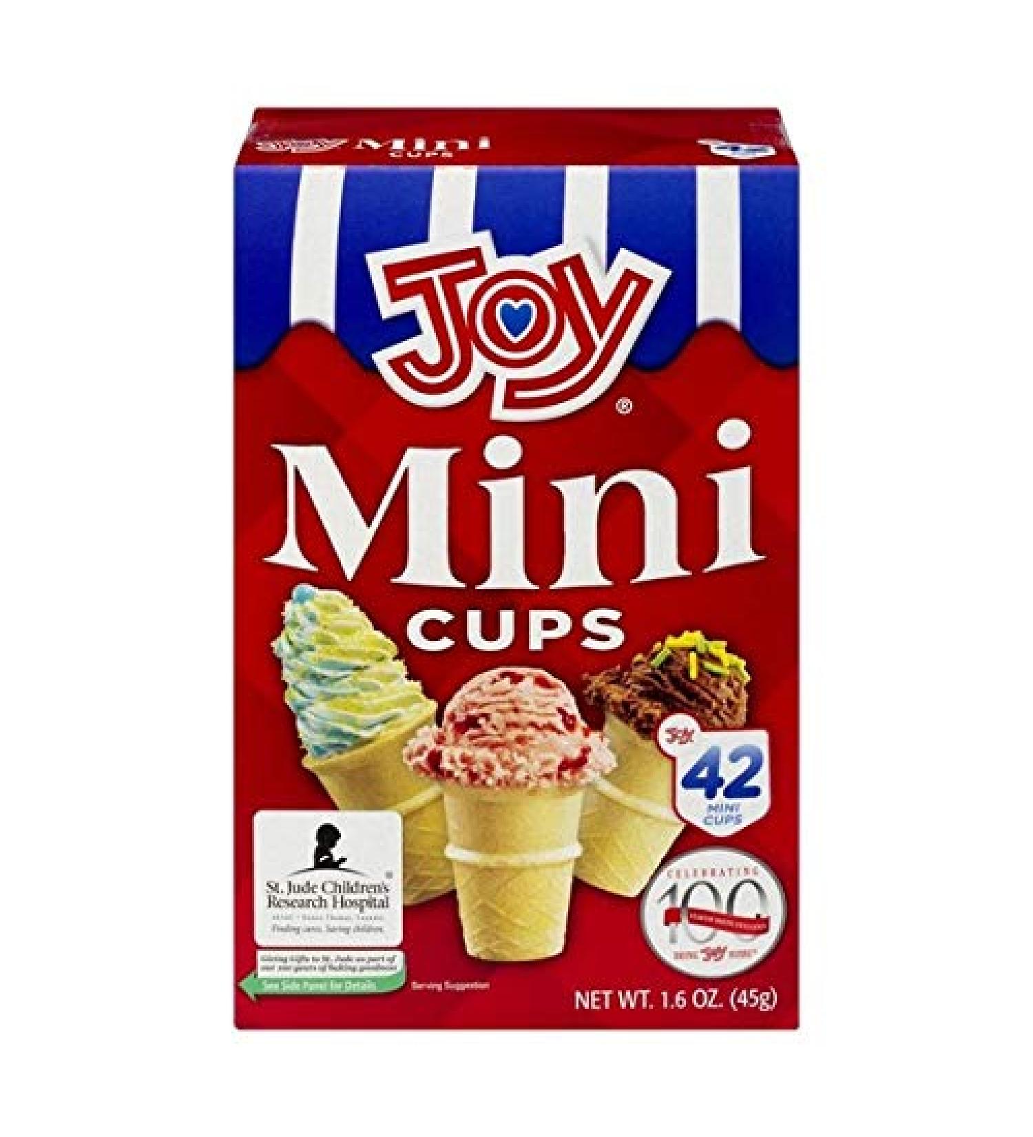 Joy Mini Cups Miniature Ice Cream Cones For Kids Desserts Cupcake Cones Cake Pops 42 Count (1 Box/42 cones)