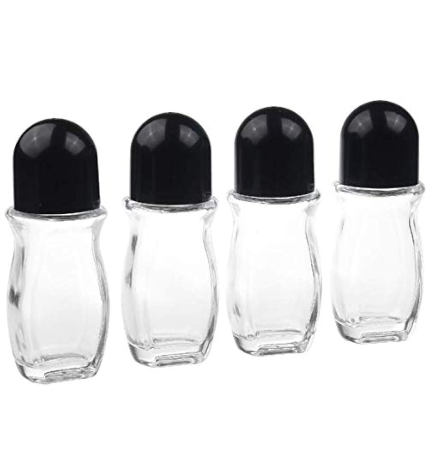 Eco-Fused Refillable Glass Roll-On Deodorant Bottles 4-Pack - 1.7 Oz (50 ml) - Leak-Proof with Twist Cap - 20pcs Labels Included - for DIY Homemade Natural Deodorant Sunscreen Moisturizer - Buy Online on SooperMarket.com