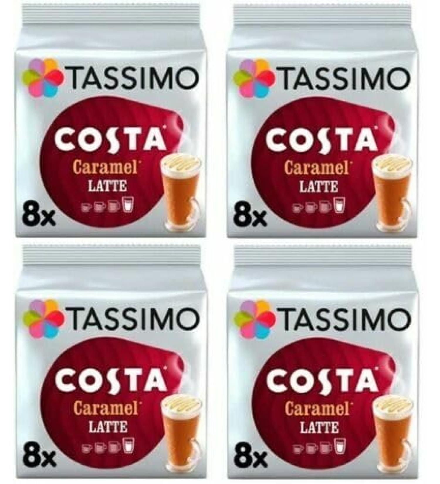 Tassimo Compatible Costa Latte Caramel Coffee Pods 16 discs - (Pack of 4 Total 64 discs 32 Drinks) - Buy Online on SooperMarket.com