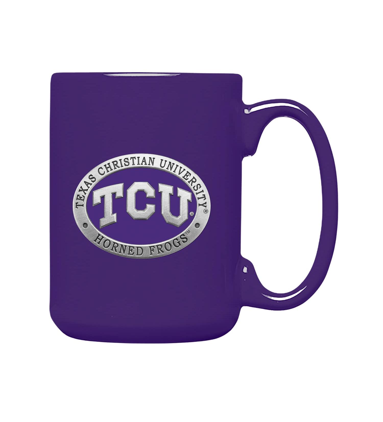 Heritage Pewter TCU 15 oz. Coffee Mug - Metal Pewter Inlay | Perfect for Coffee Beverages - Buy Online on SooperMarket.com