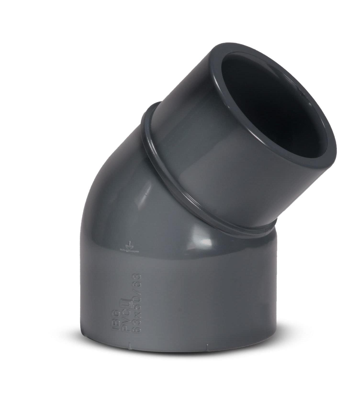 Paradies Pool PVC Fitting Angle 45 - 63 mm Adhesive Sleeve & 50/63 mm Nozzle | Quality European Pool Accessories - Buy Online on SooperMarket.com