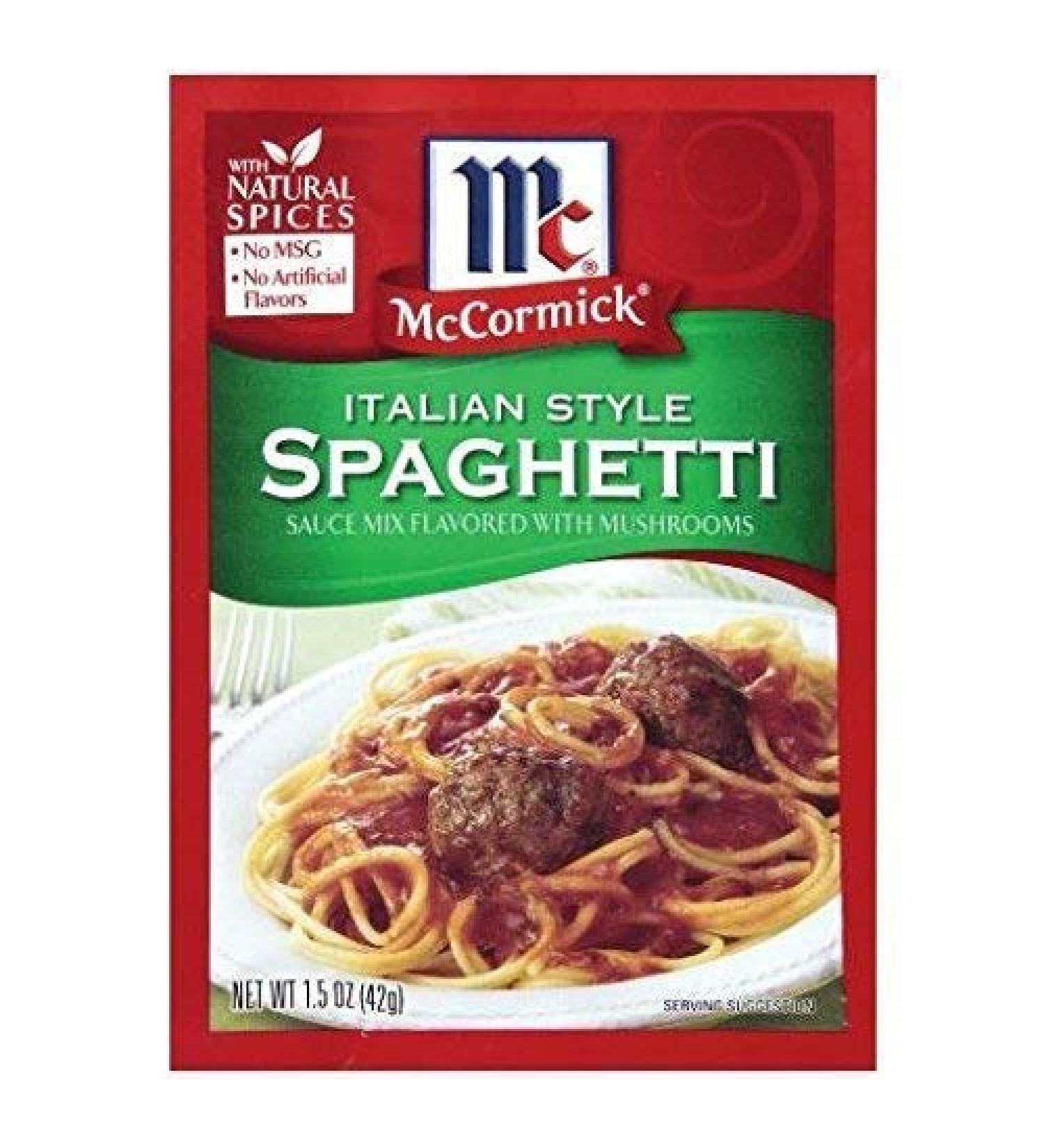 McCormick Italian Mushroom Spaghetti Sauce Mix - 1.5oz Packets (Pack of 4) - Buy Online on SooperMarket.com