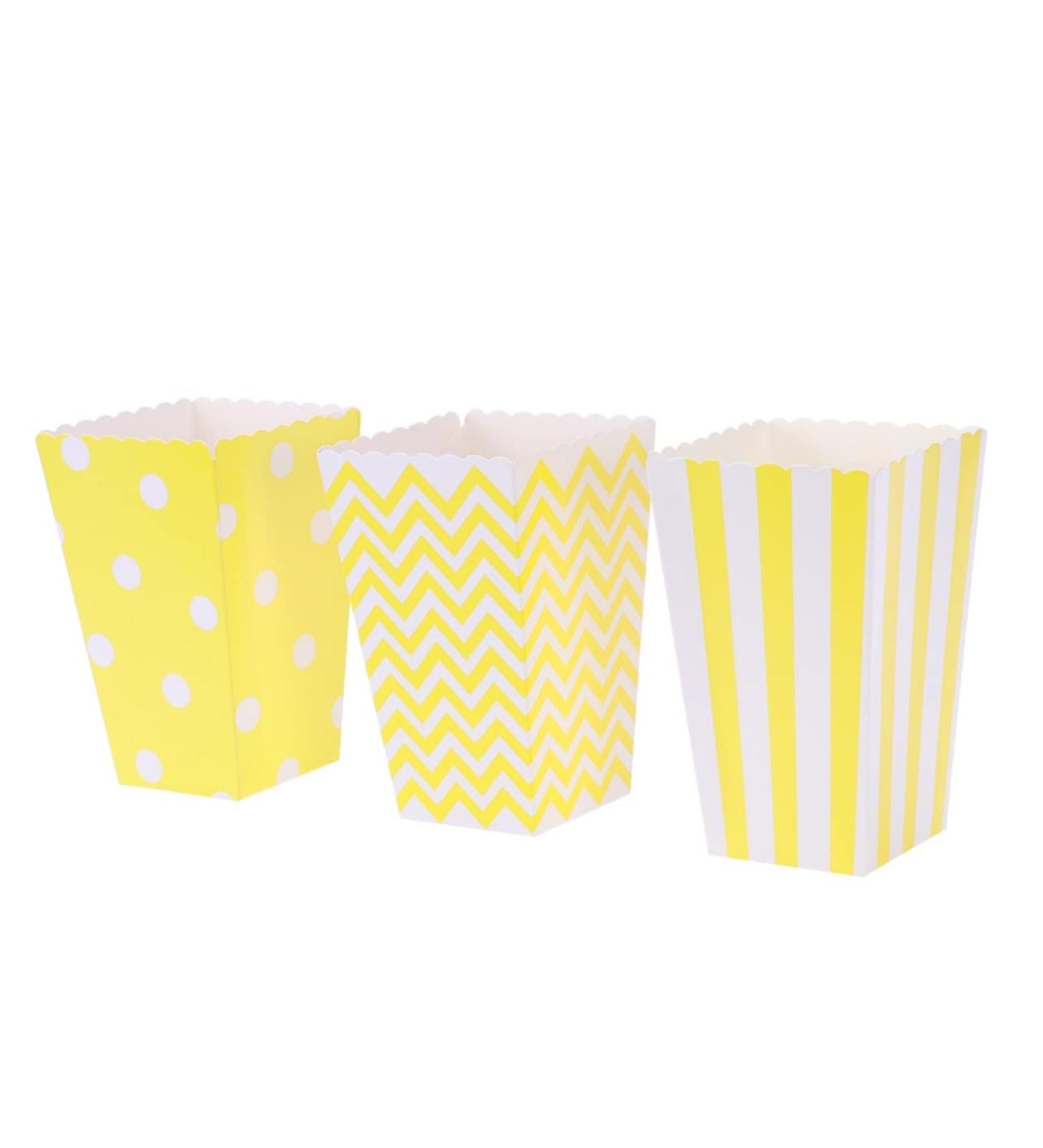 CIYODO 48pcs Party Candy Cartons Popcorn Boxes for Party Popcorn Gifts Popcorn Bucket Men Gift Popcorn Cups Candy Buffet Bags Candy Bar Bag Mens Gifts Man Party Bag Disposable medium Yellow - Buy Online on SooperMarket.com