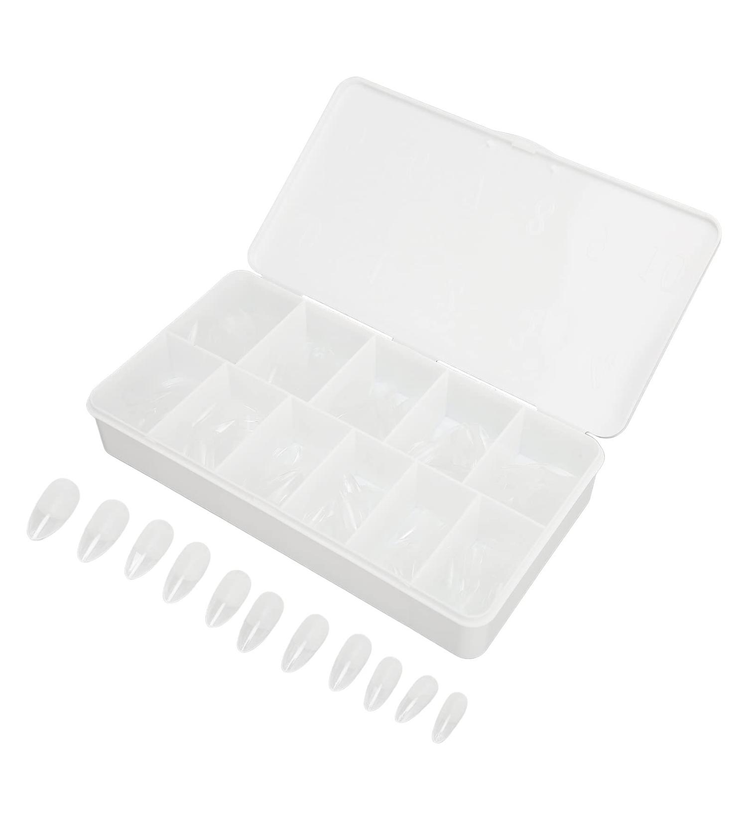 Half Frosted Fake Nail 550 False Nails Carve Free Grinding Long Fake Nails Ultra Thin Lightweight for Nail Salon (Almond) - Buy Online on SooperMarket.com