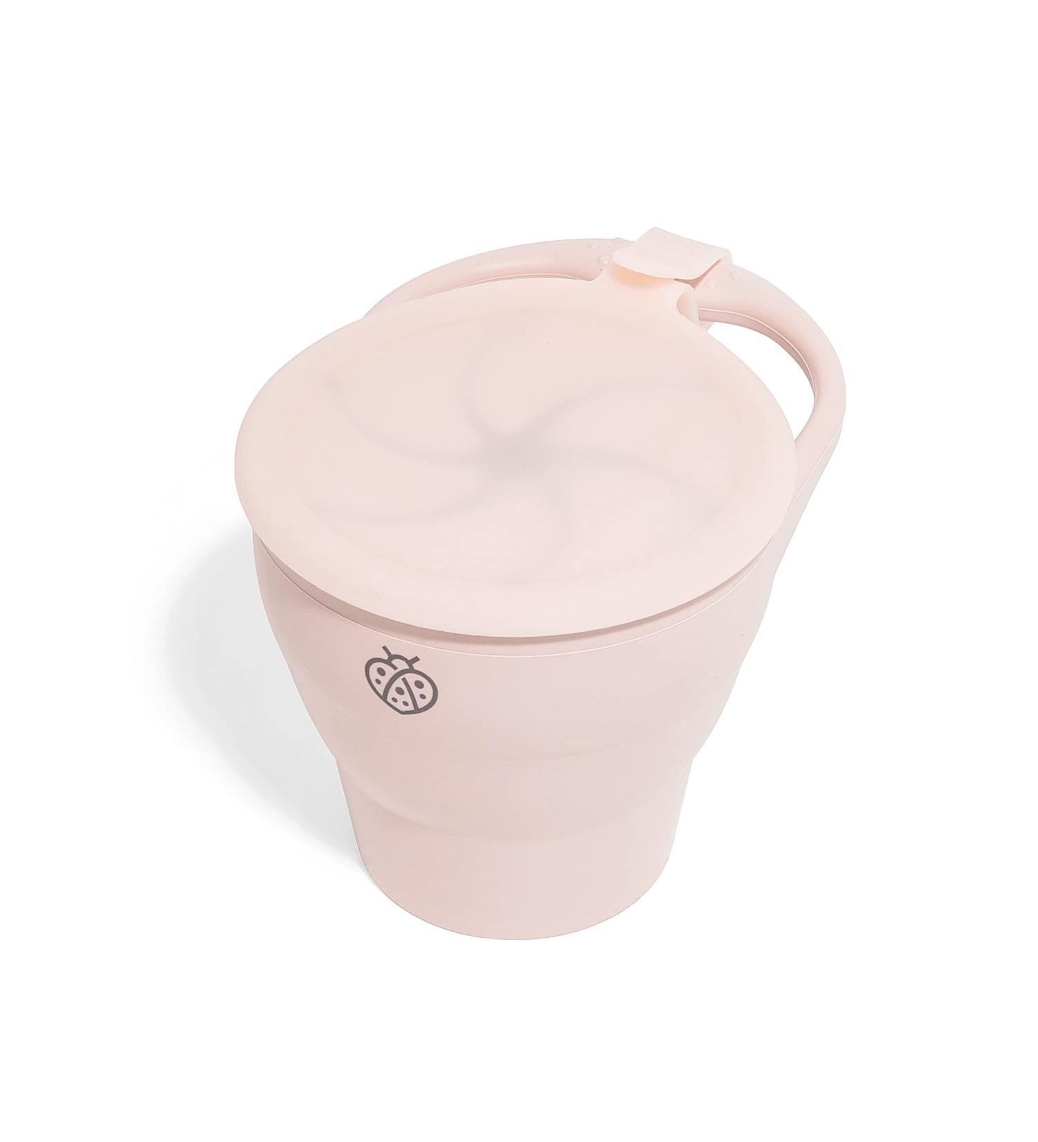 Boppabug Toddler Snack Cup with Attached Lid - Collapsible Silicone Container | Spill Proof Snack Catcher - Dusty Lilac - Buy Online on SooperMarket.com