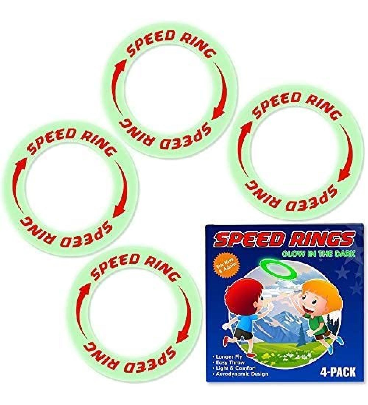 URBANSTREAM Glow in The Dark Flying Rings Discs - 4 Pack | Floats on Water | Light-Up Frisbees - Buy Online on SooperMarket.com