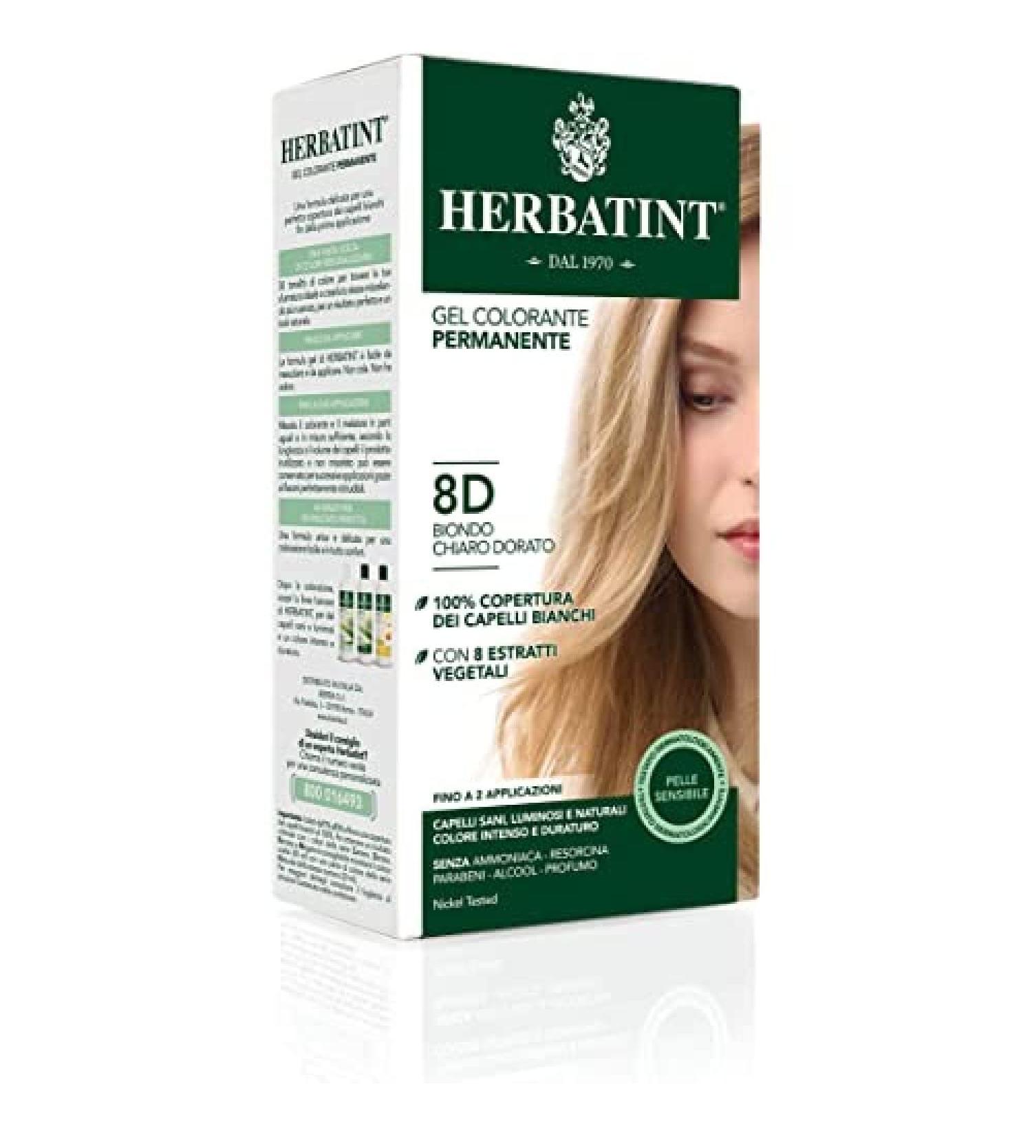 Herbatint 8D Light Golden Blonde 150ml - Natural Hair Color - Buy Online on SooperMarket.com
