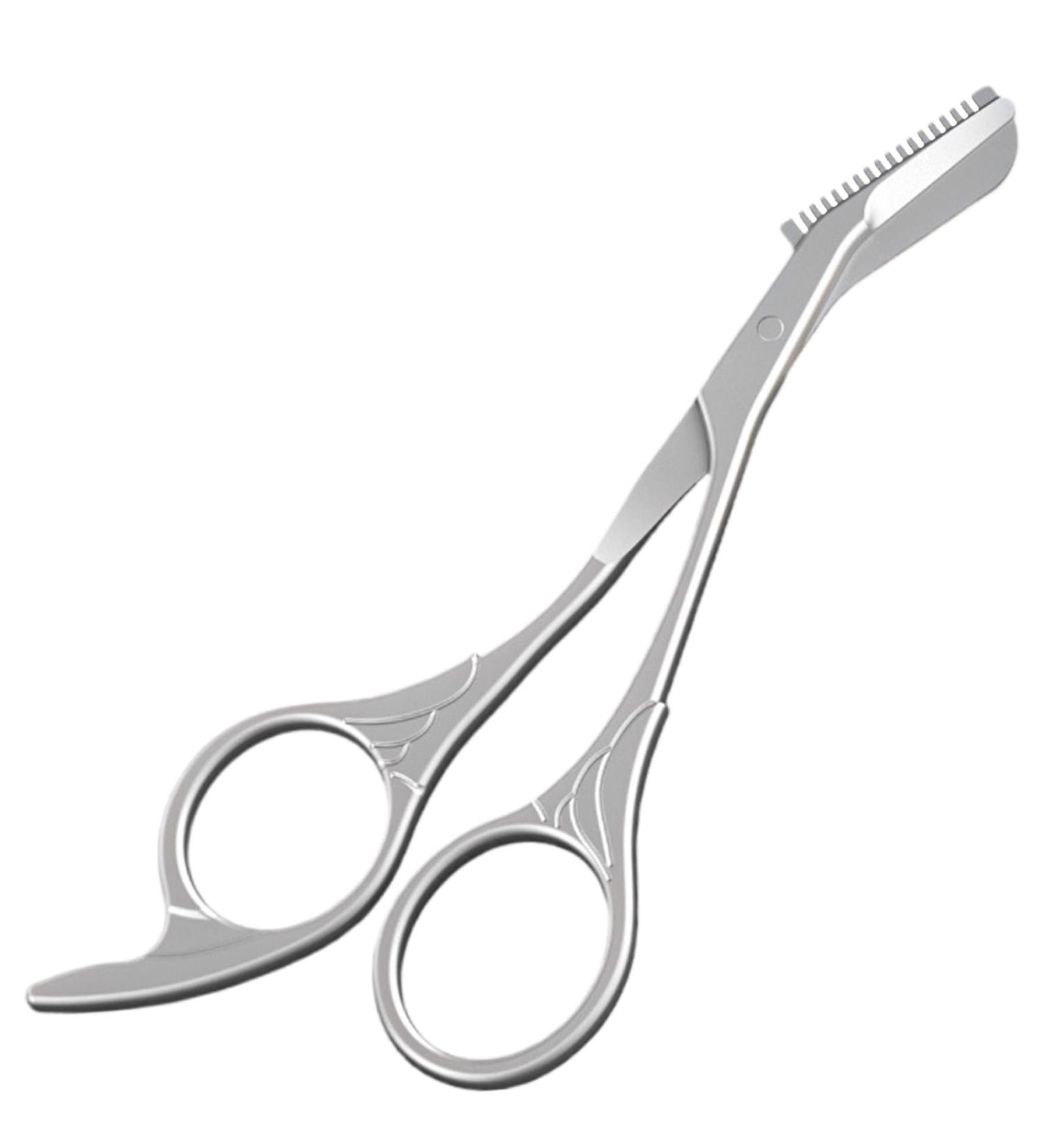 Eyebrow Scissors with Comb 5.63" Stainless steel Brow Scissors Rustproof Eye Brow Trimmer for Ladies Trimming Scissors with Non slip Handle for Home Travel - Buy Online on SooperMarket.com