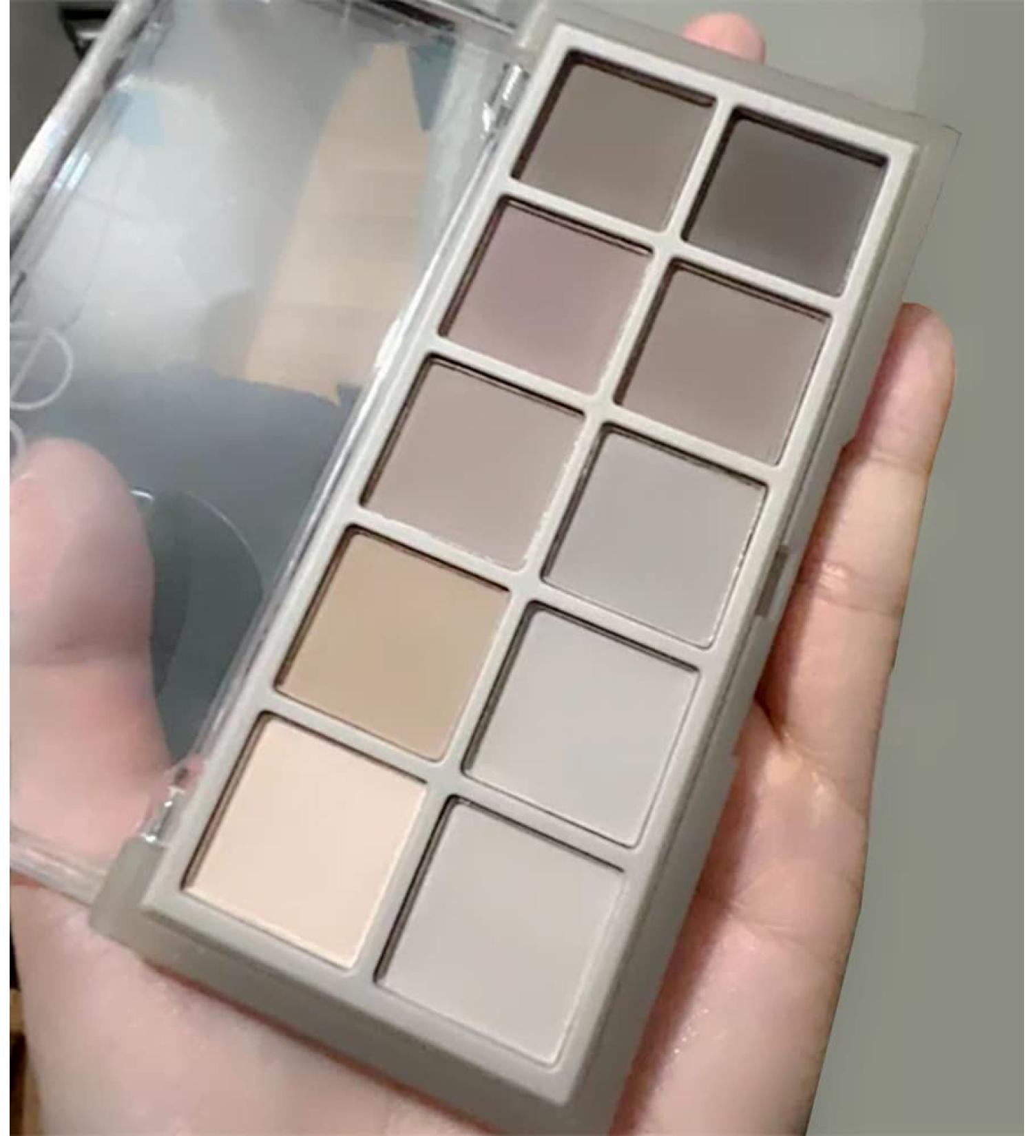 Go Ho 10 Colors Matte Eyeshadow Palette - Highly Pigmented Nude Shades, Waterproof Cool-tone Makeup - Sweet Mint 04 - Buy Online on SooperMarket.com