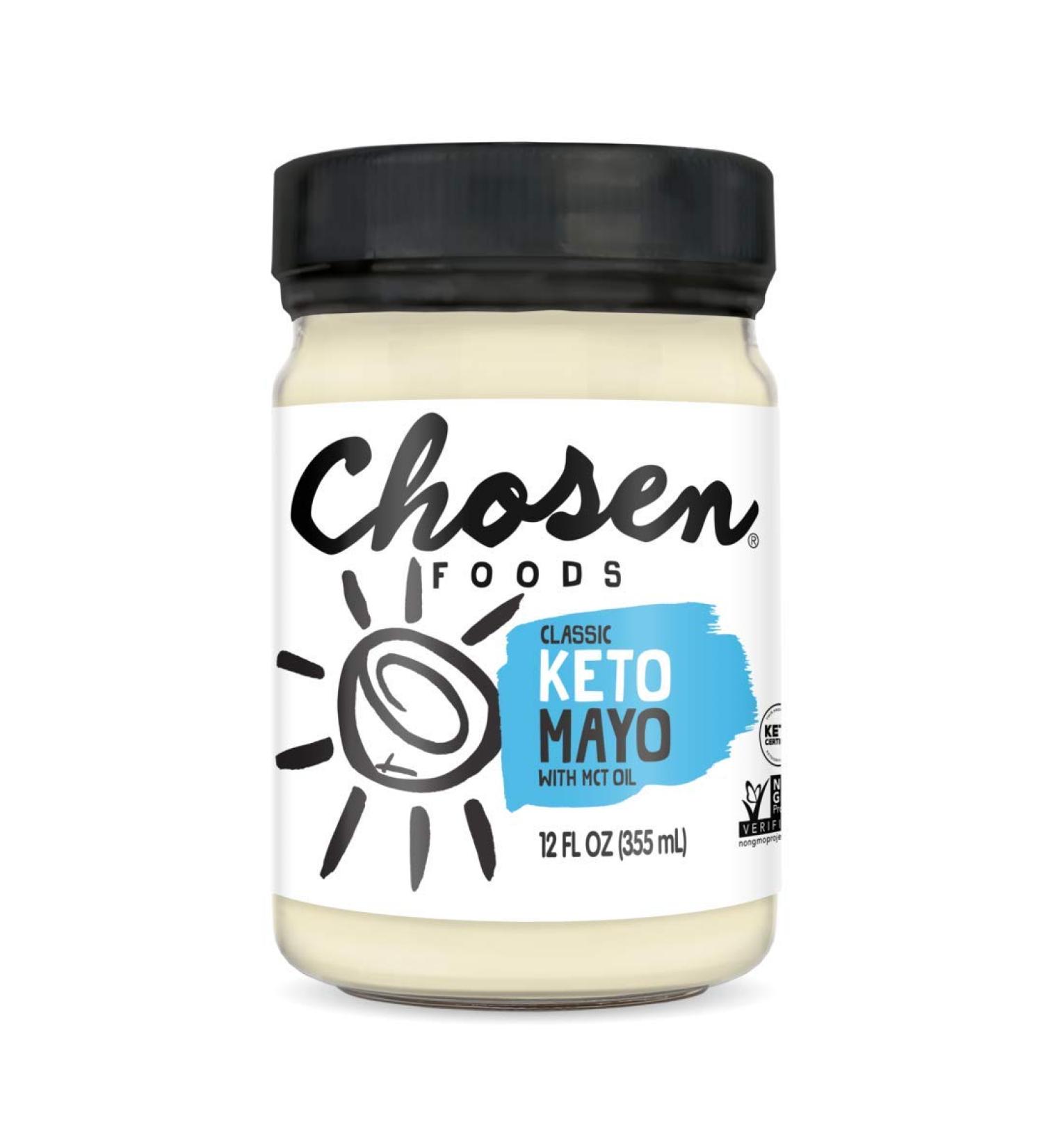 Chosen Foods Classic Keto Mayo - Non-GMO, Gluten Free, Dairy Free, 12 Fl Oz (Pack of 6) | Perfect for Sandwiches & Dressings - Buy Online on SooperMarket.com