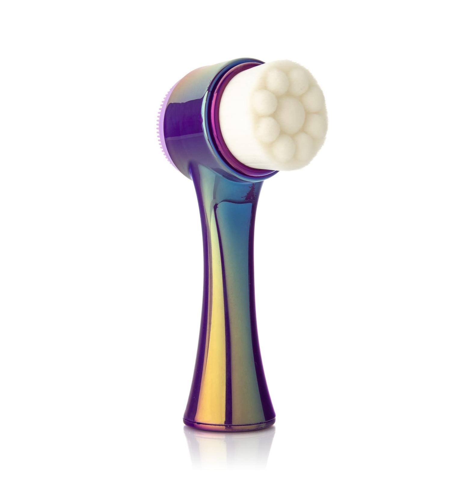 Almost Famous 2-in-1 Travel Face Scrubber Exfoliator Brush - Non-Electronic Eco Friendly Cleansing Tool for Lines, Wrinkles & Blackheads - Purple - Buy Online on SooperMarket.com