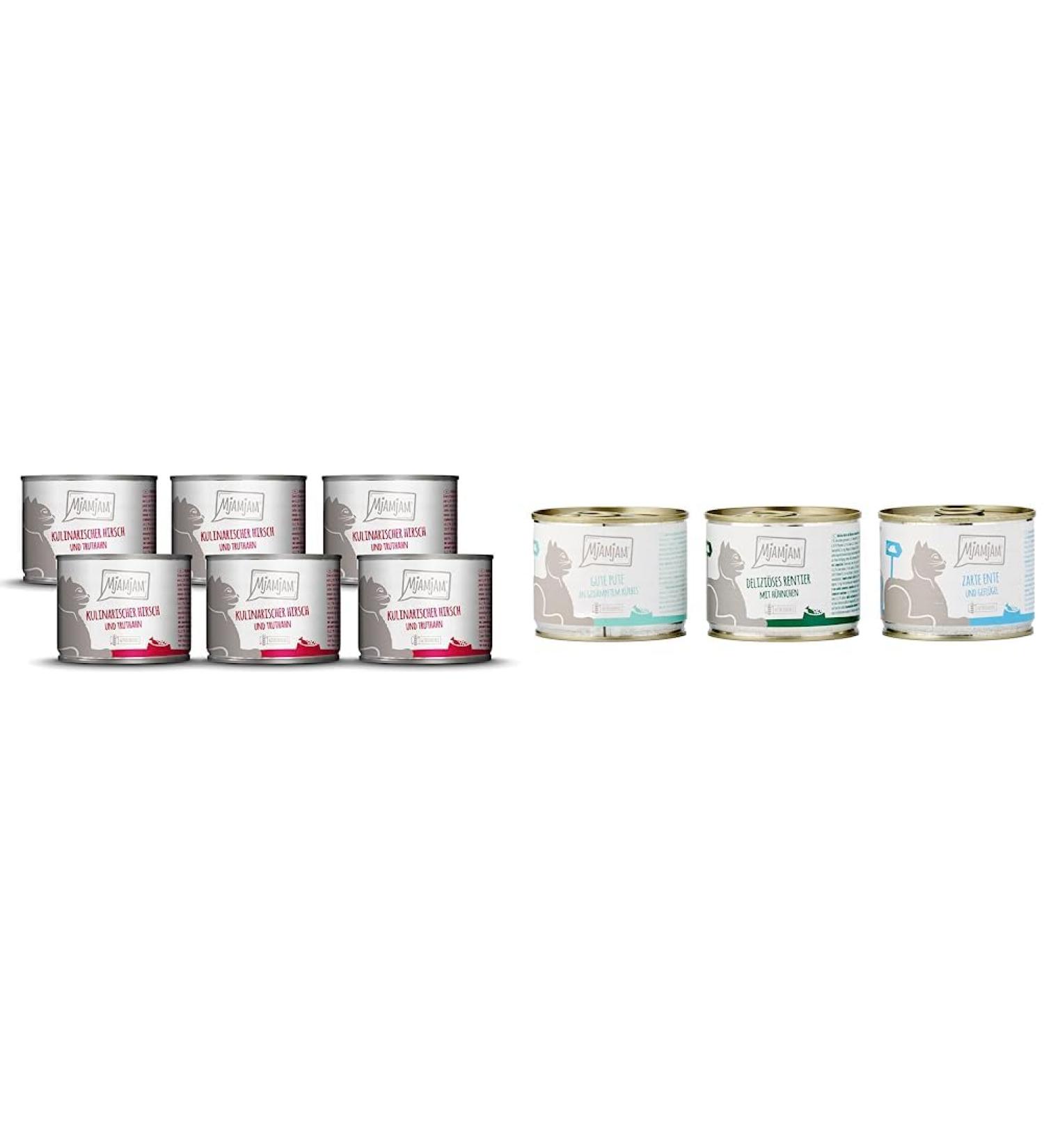 Mjamjam Premium Wet Cat Food - Culinary Deer & Turkey with Cranberries - Mix Pack II - Wild Rabbit 200g (6 Pack) - Buy Online on SooperMarket.com