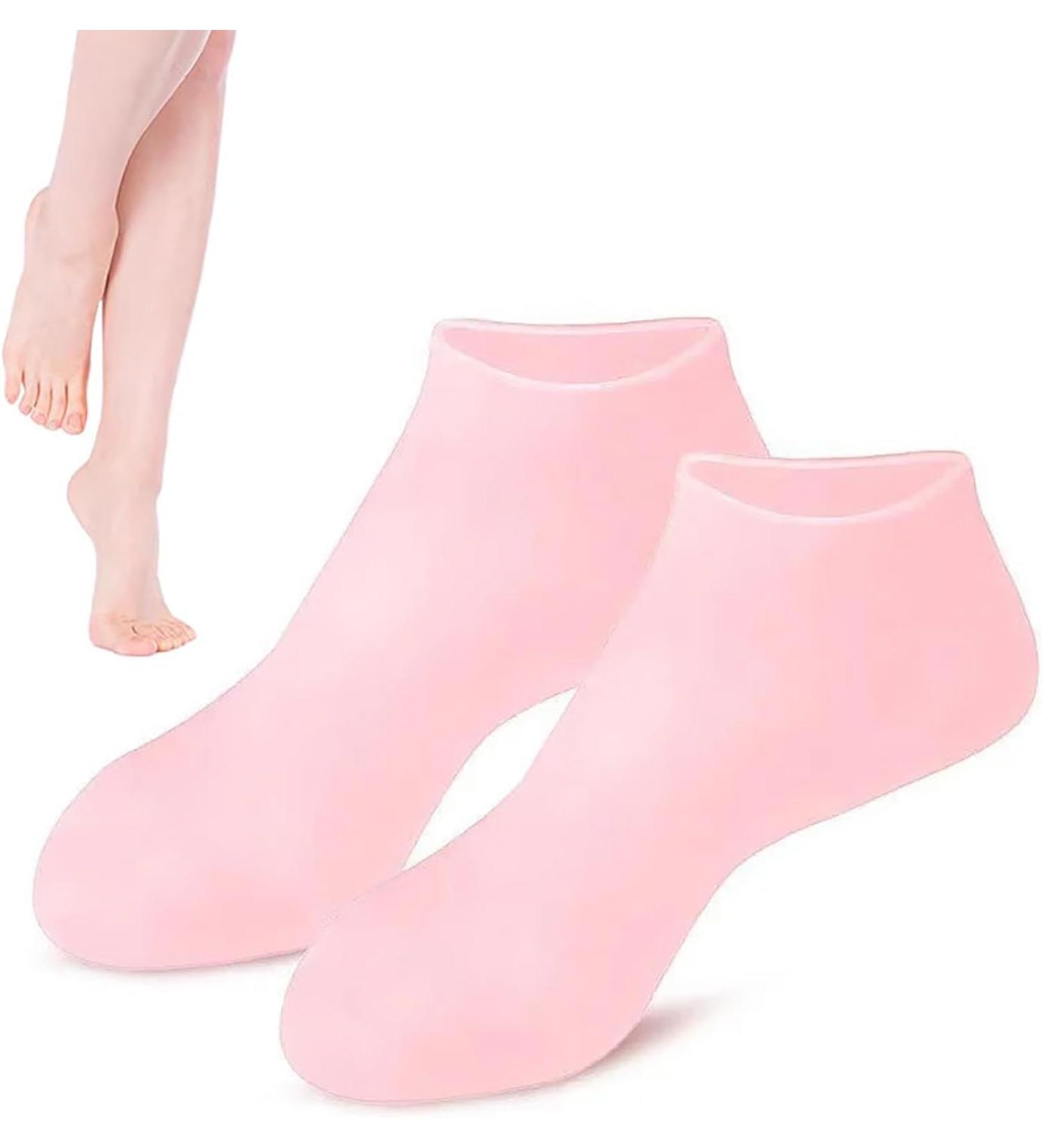 2 Pairs Silicone Moisturizing Socks Foot Spa Pedicure Silicone Socks Anti Slip Gel Aloe Sock fof Dry Cracked Feet /973 (Color : Pink Size : Small) Small Pink - Buy Online on SooperMarket.com