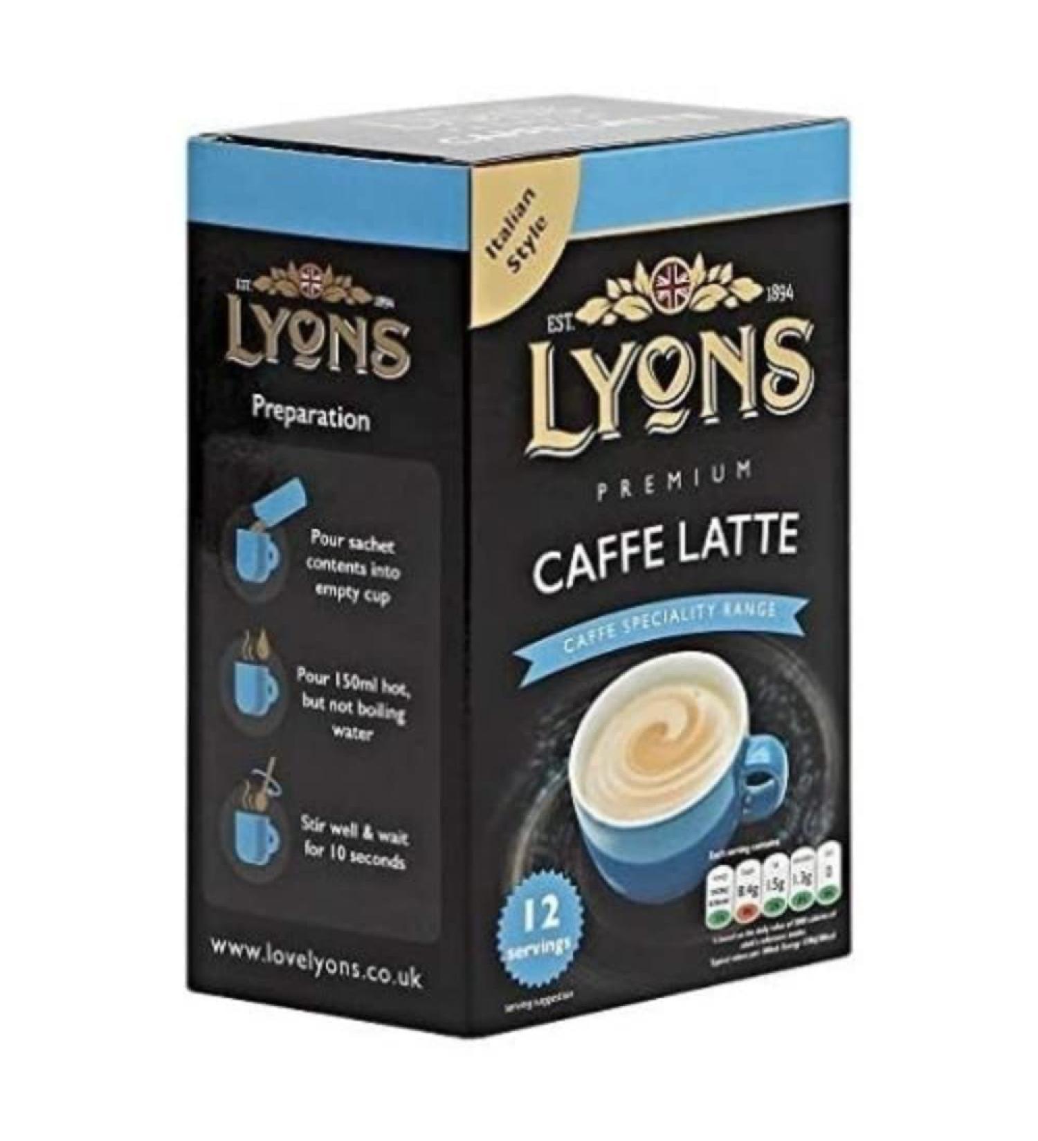 Lyons Premium Instant Coffee Bag Sachets | FabFinds Assorted Gift Mug (Caffe Latte 8X 12Sachets) - Buy Online on SooperMarket.com