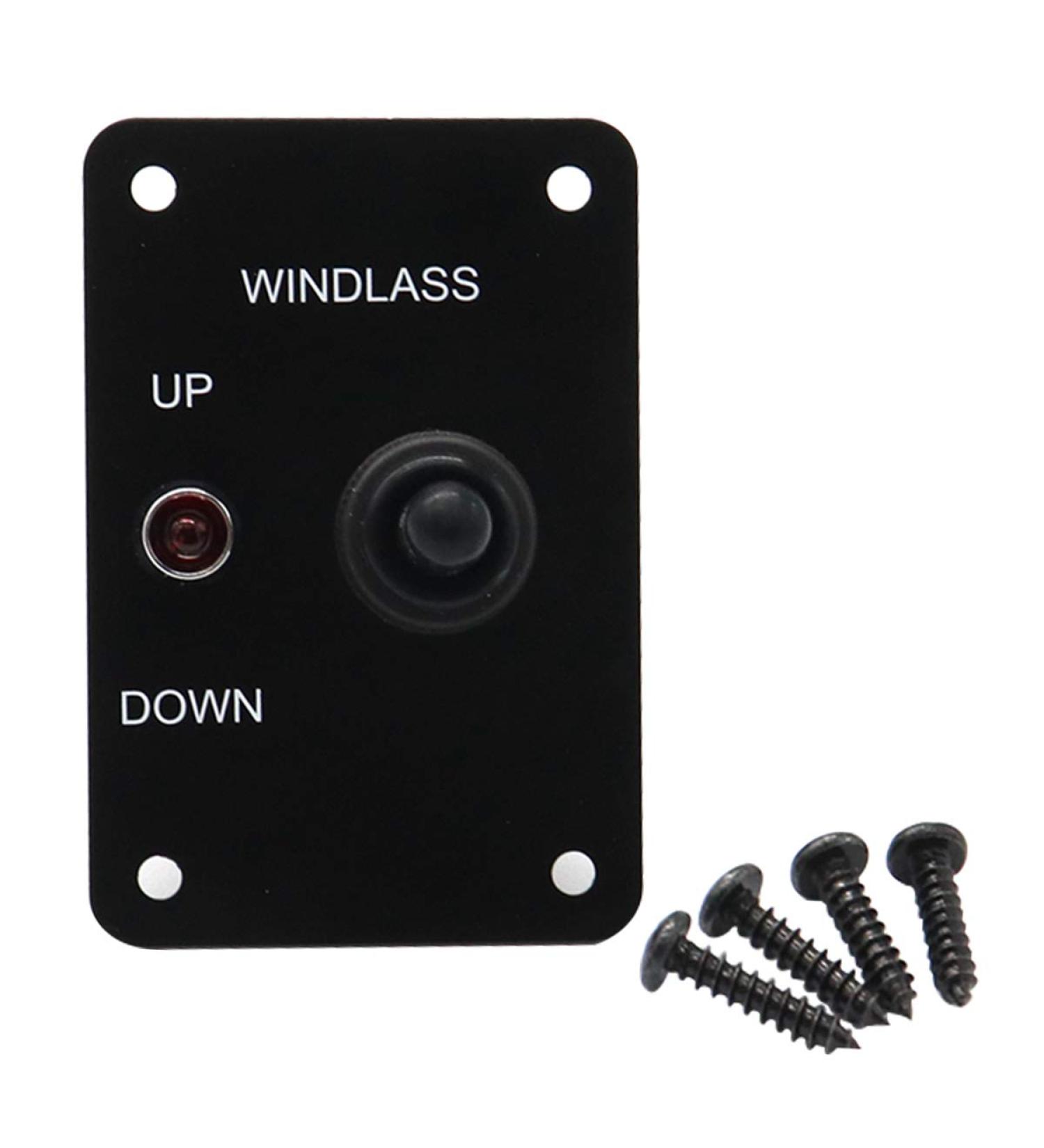 Anchor Windlass Up/Down Rocker Switch Panel Marine Windlass ON-OFF-ON Control Panel With Red LED - Buy Online on SooperMarket.com