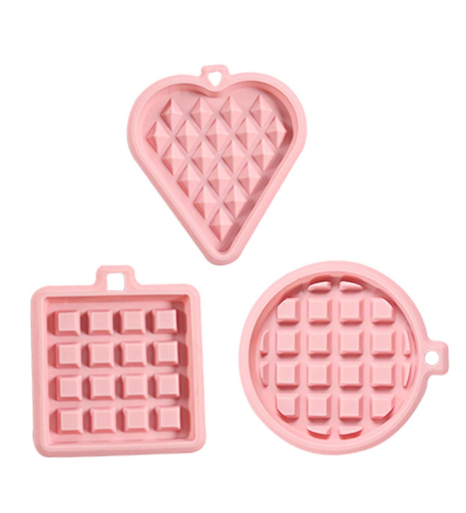 MAGICLULU 3pcs Mold Silicone Bakeware Cookie Silicone Baking Pad Heart Baking Pan Waffle Maker Mould Fondant Round Silicone Muffin Pan Silicone Waffle Mould Baking Tools Silica Gel Waffles 12X11X1.6CM Random Color - Buy Online on SooperMarket.com