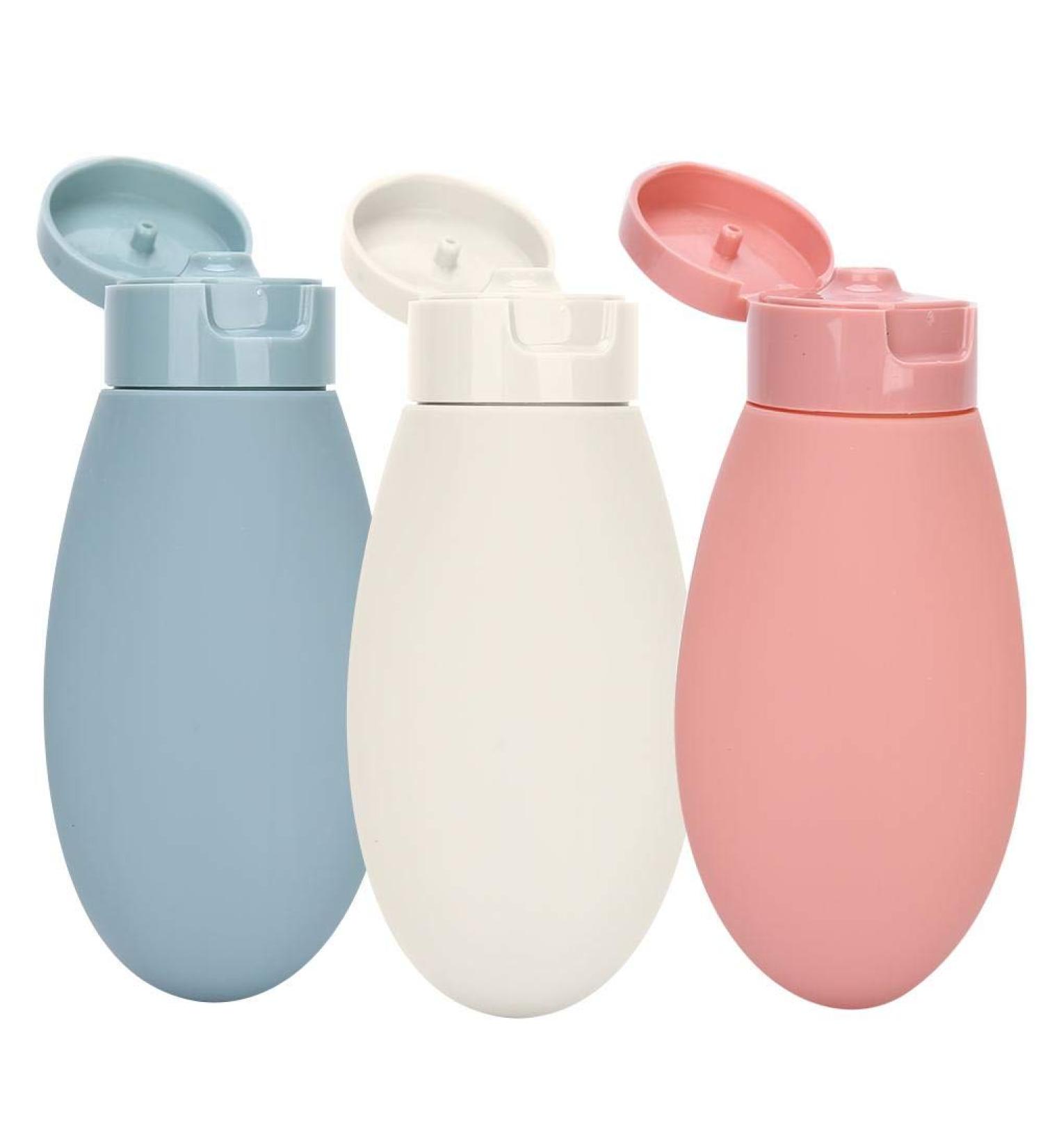 Silicone Base Travel Bottles Set - 3 PCS Leakproof Empty Shampoo & Lotion Containers for Trips & Home Use - Buy Online on SooperMarket.com